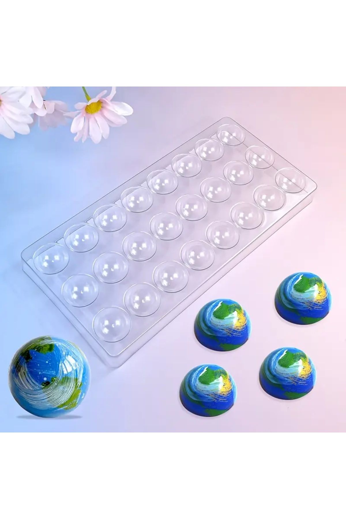 Siliko World Polikarbon Çikolata Kalıbı Yarım Küre 3cm