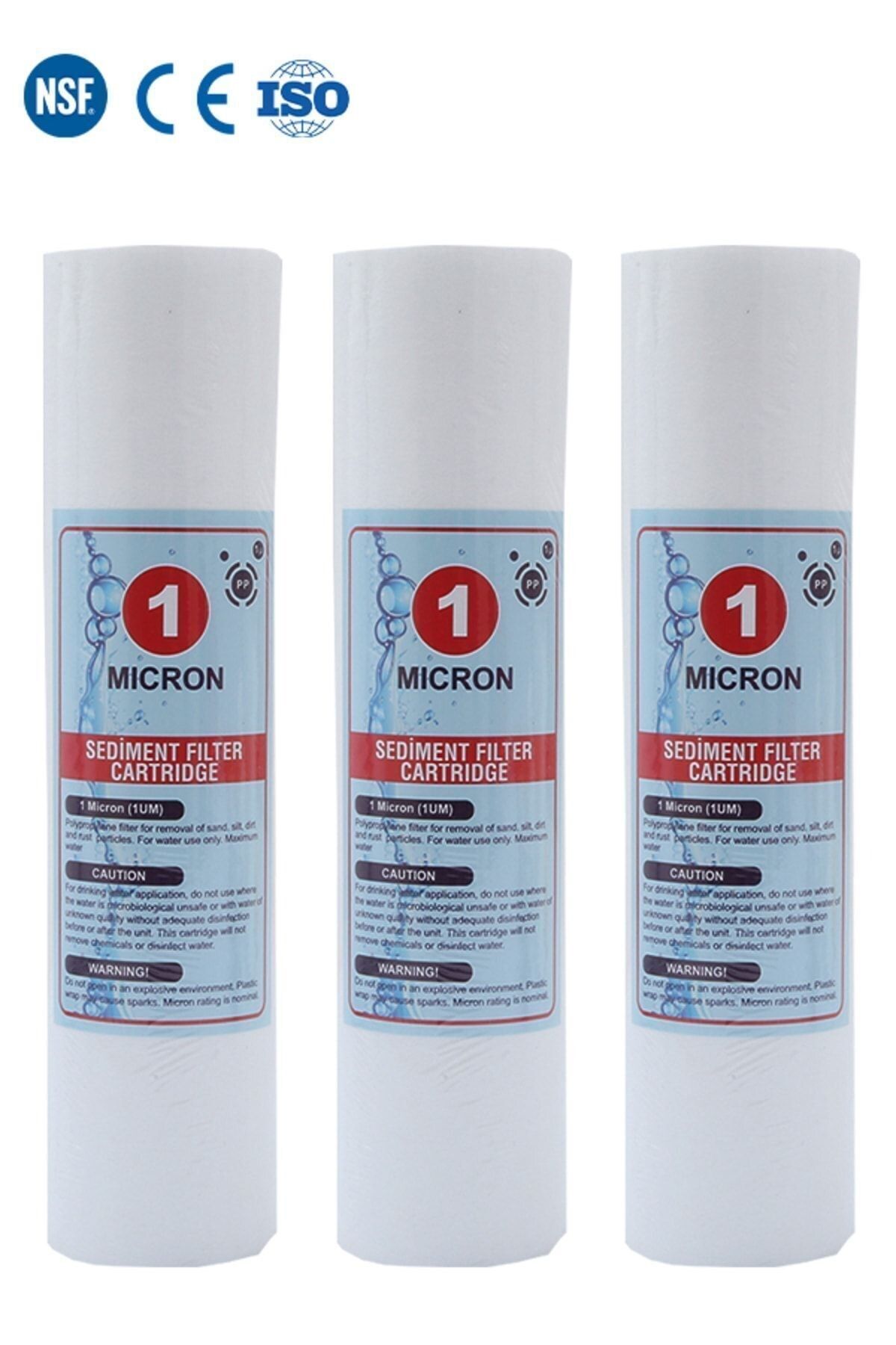 Filter Store Açık Kasa Su Arıtma Cihazı 1 Mikron Sediment Spun Filtre (3 Adet)