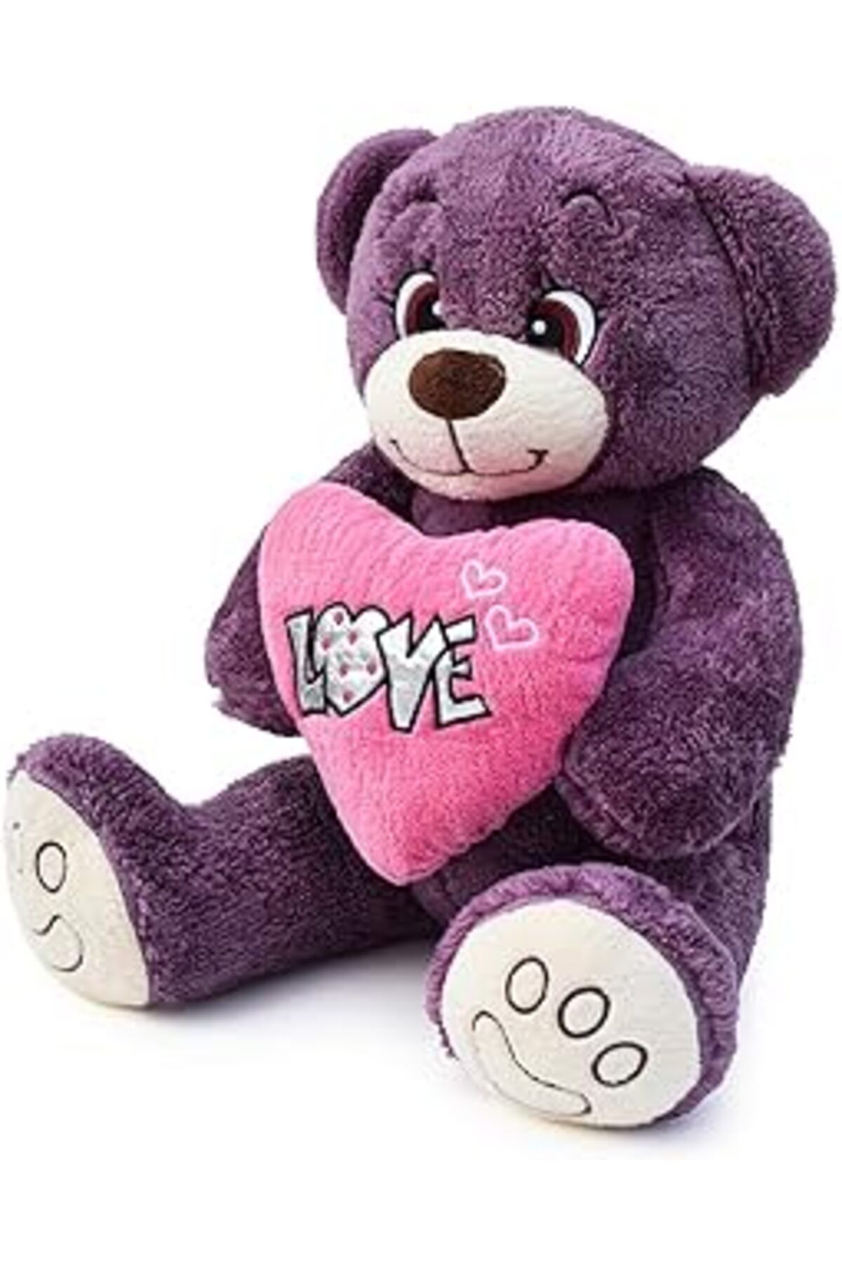 karadağsb Lila Love Kalpli Pelüş Sevimli Ayıcık,Hollywood Ayısı,Love Ayıcık,Pelüş Ayıcık,Doldurulabilir Pelüş