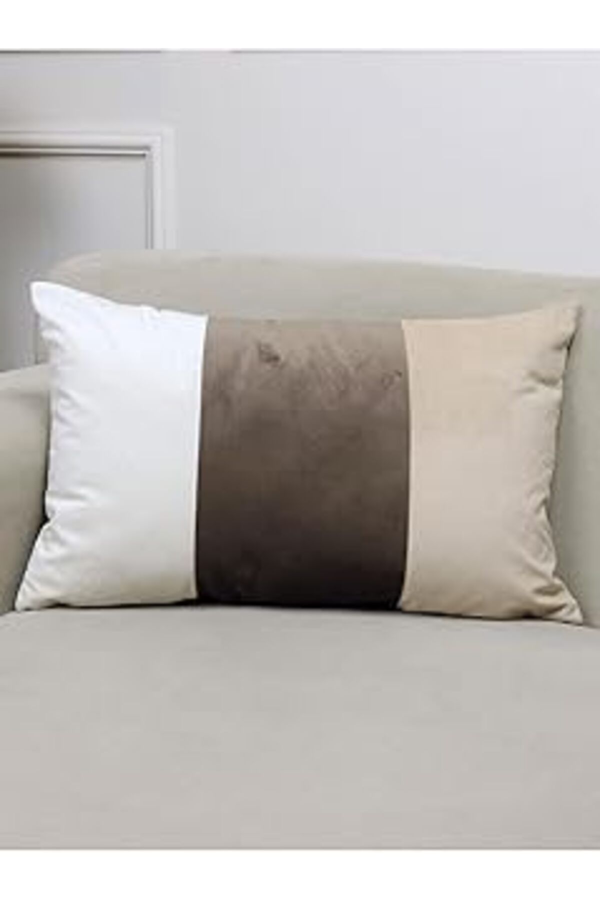 karadağsb Vanilla Home Üç Renk Kadife 35X55 Dikdörtgen Kırlent Kılıfı 35 X 55