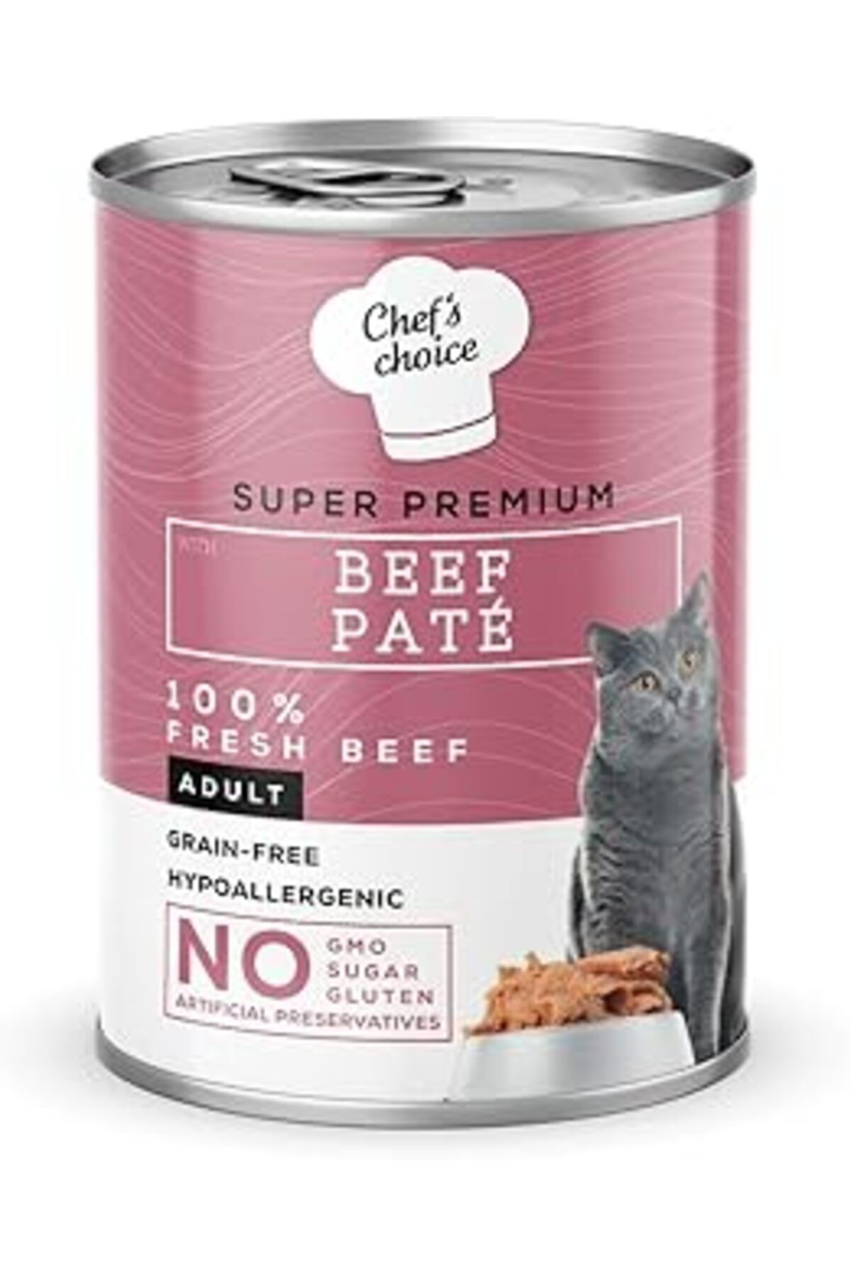 karadağsb Chef'S Choice Yetişkin Kediler İçin, Tahılsız, Hipoalerjenik, Sığır Etli Ezme, 400 G X 12 Adet