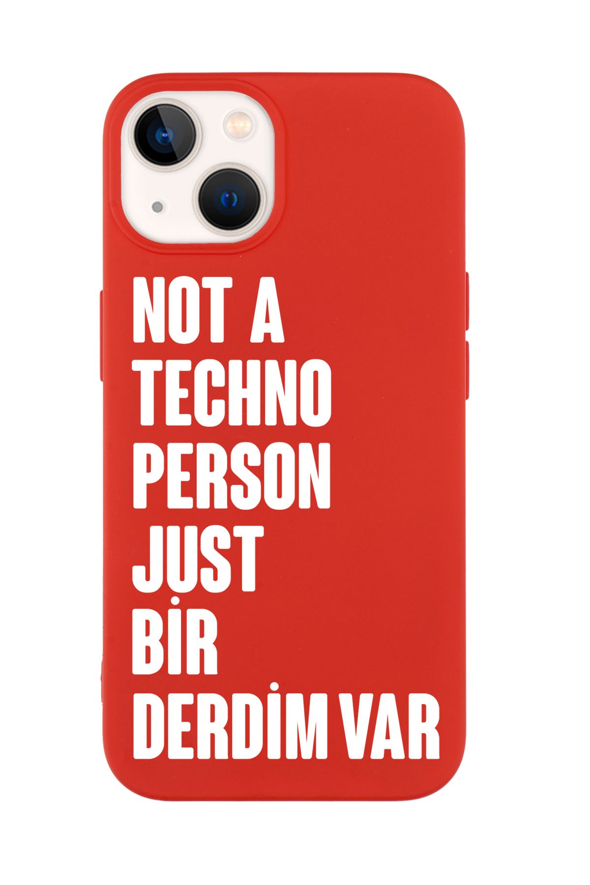 mooodcase iPhone 15 Uyumlu Not Techno Person Just Bir Derdim Var Desenli Telefon Kılıfı