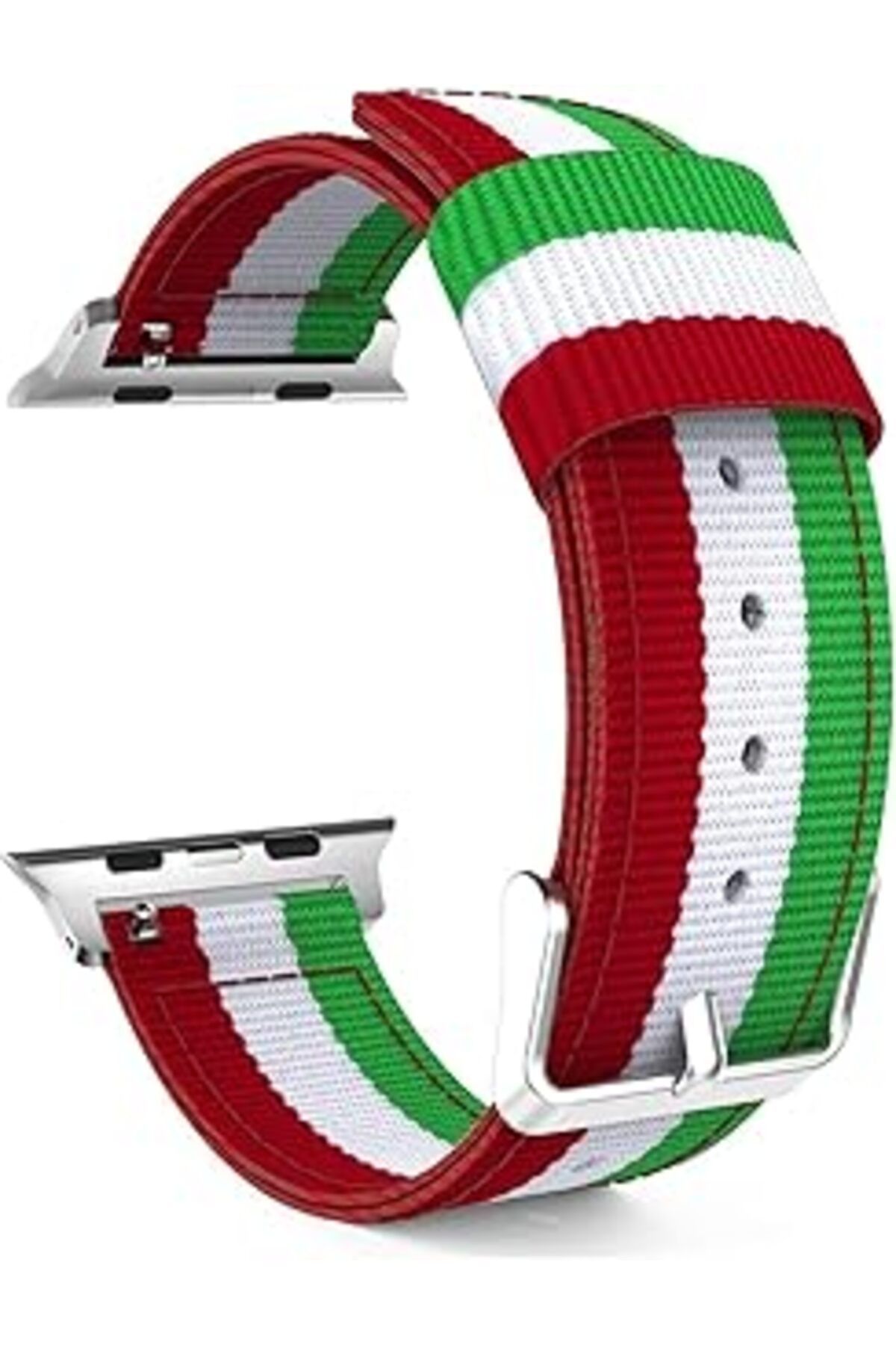 karadağsb Markacase Apple Watch İçin 38-40 Mm Pantheon Şeritli Yeşil Kırmızı Kayış