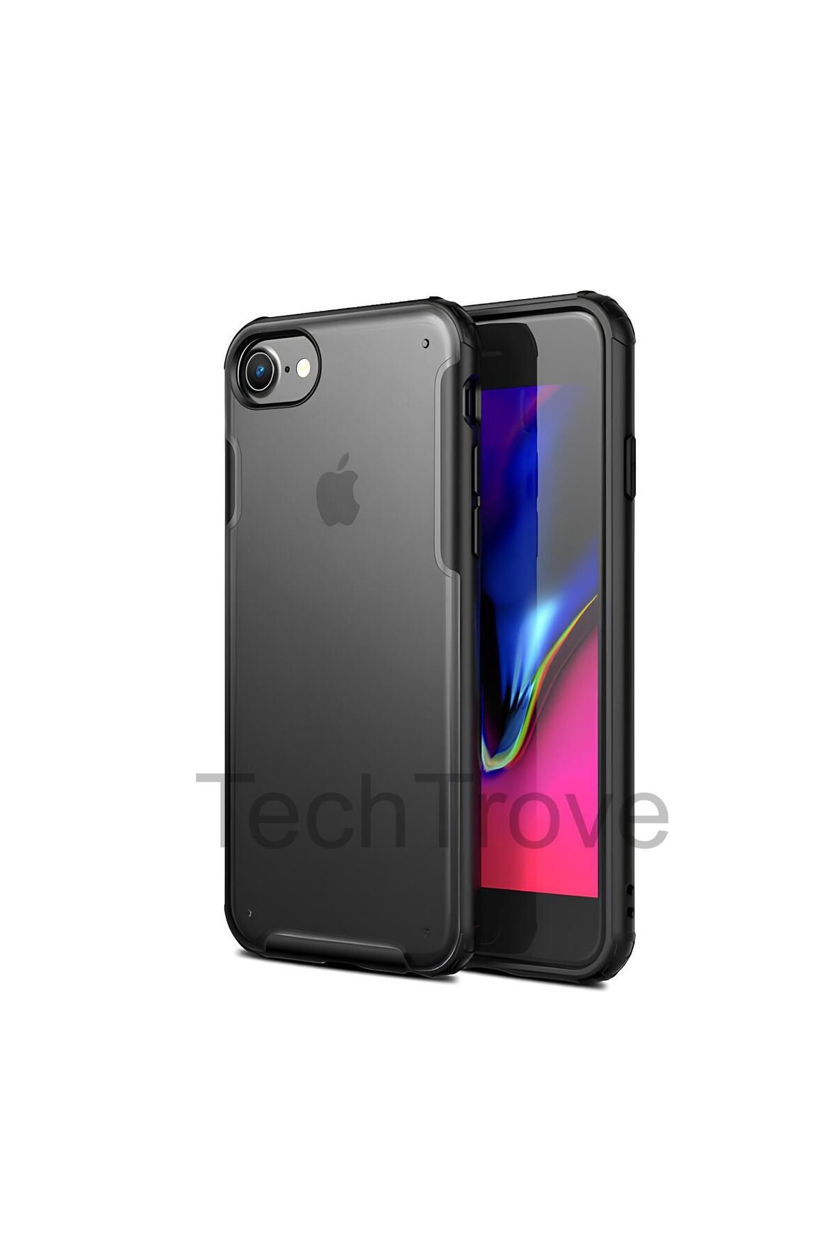 TechTrove Apple iPhone SE 2022 Kılıf Extra Korumalı Arkası Şeffaf Slikon Kapak