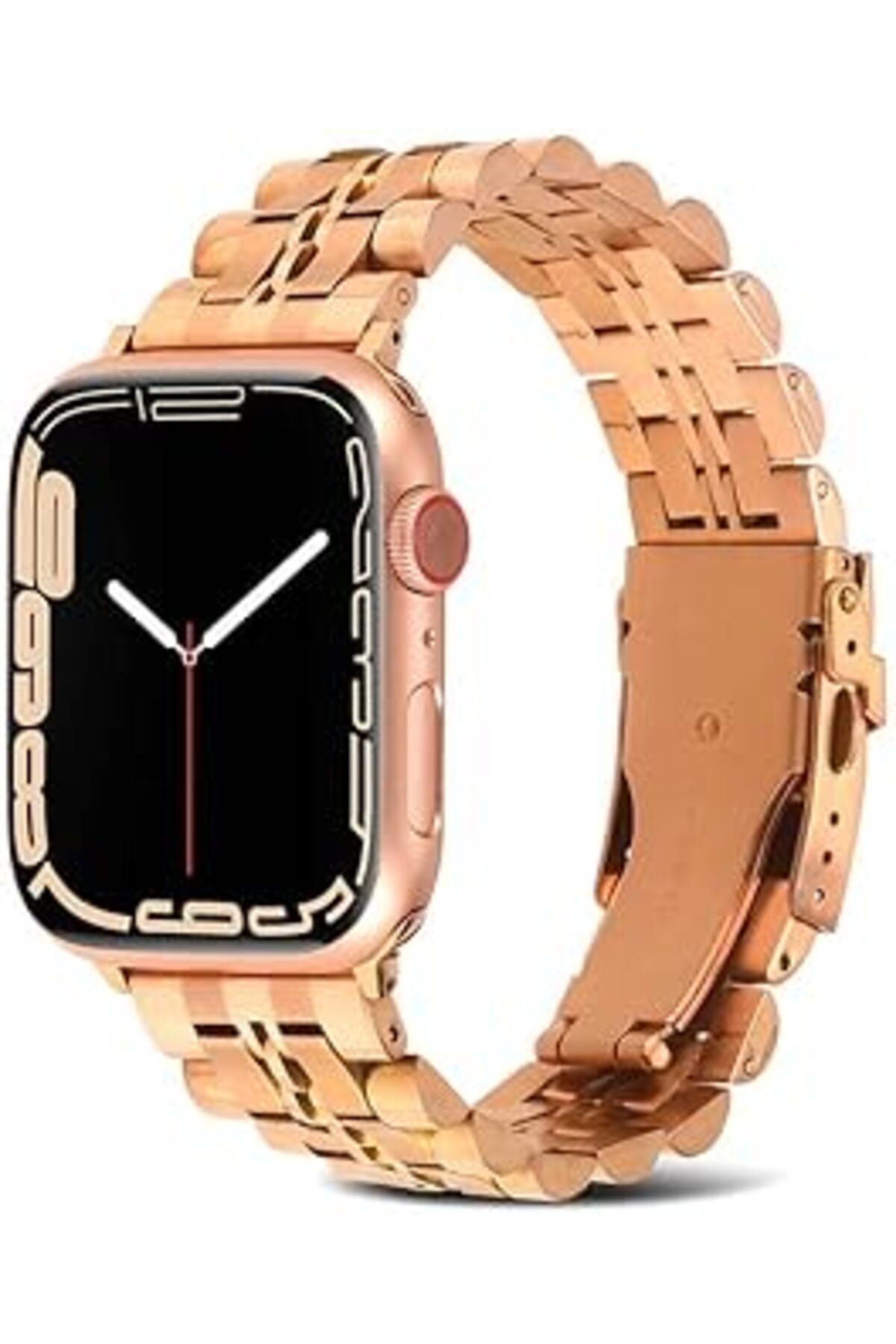 karadağsb Zore Apple İle Uyumlu Watch 42Mm Krd-54 Metal Kordon Rose Gold