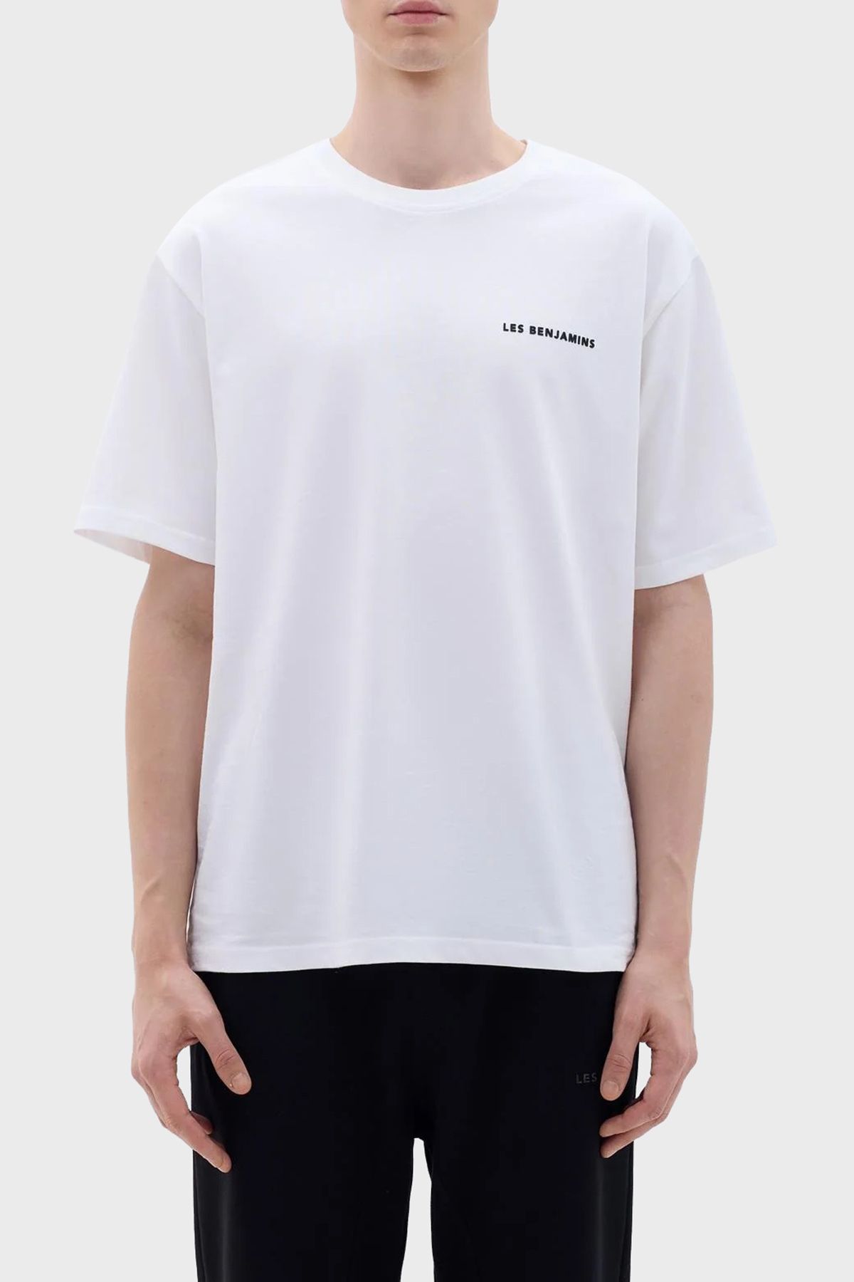 LES BENJAMINS Pamuklu Oversize Bisiklet Yaka T Shirt Erkek T SHİRT LB23FWCLAMUTS