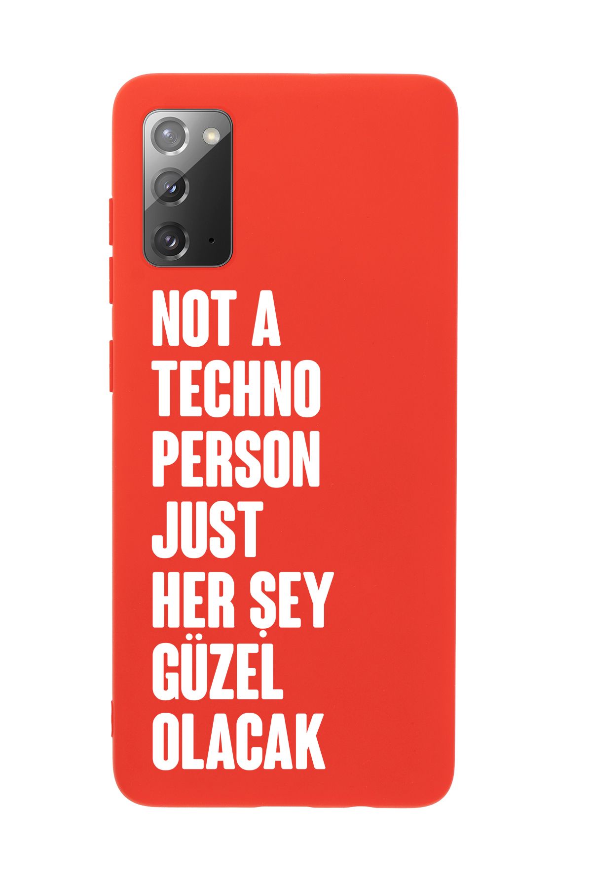mooodcase Samsung Note 20 Uyumlu Not Techno Person Just Her Şey Güzel Olacak Desenli Telefon Kılıfı