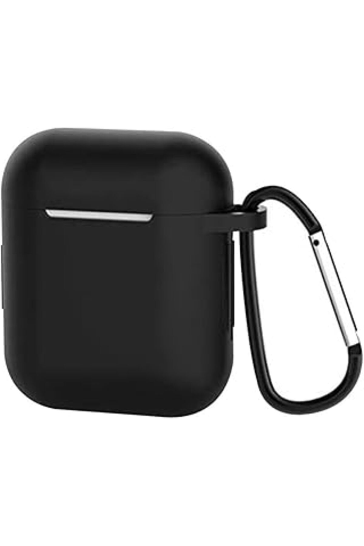 Pazarcan Happy Trend Apple Airpods 2/1 Nesil Uyumlu Kılıf Silicone Fit (Silikon) Black