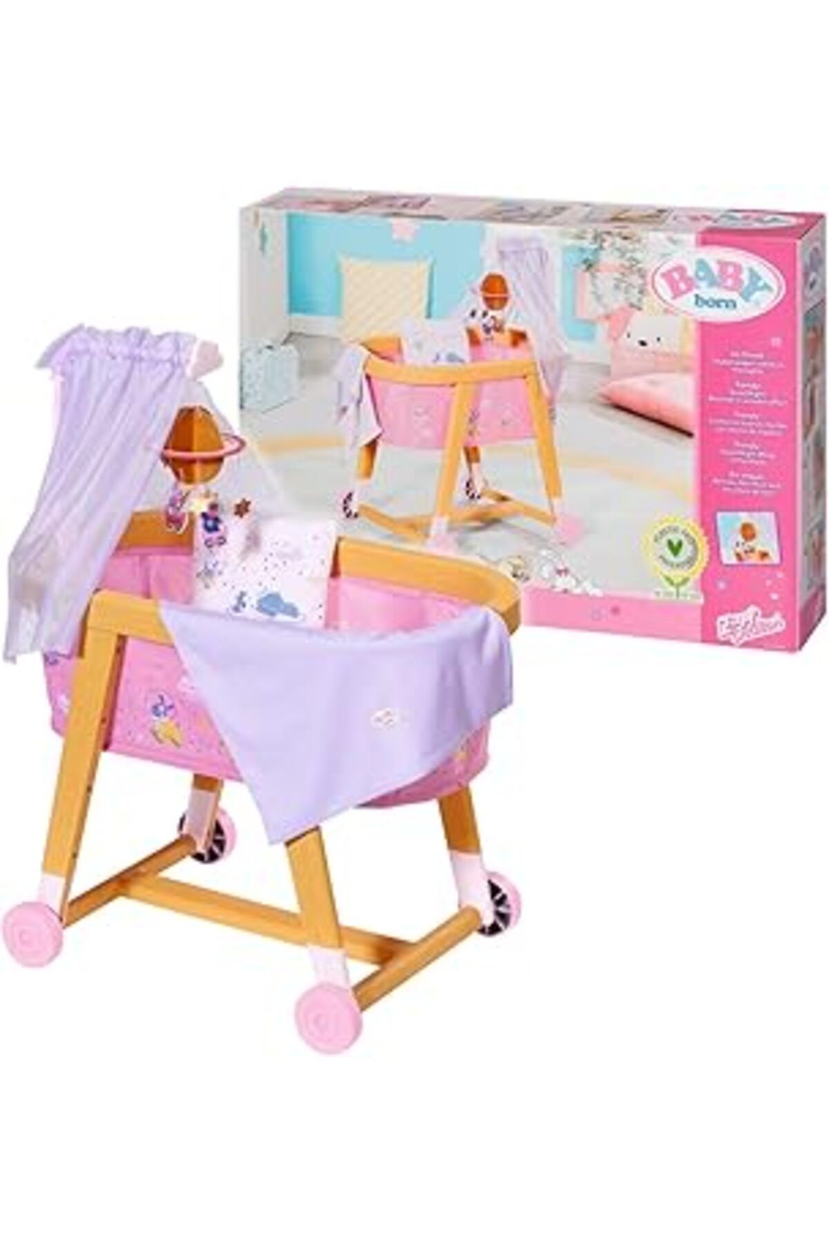 karadağsb Baby Born 829981 Good Night Beşiği 43 Cm Bebekler İçin Küçük Eller İçin Kolay, Yaratıcı Oyun Empati