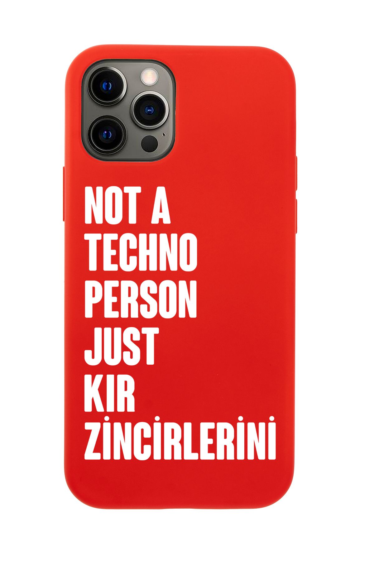 mooodcase iPhone 12 Pro Max Uyumlu Not Techno Person Just Kır Zincirlerini Desenli Telefon Kılıfı