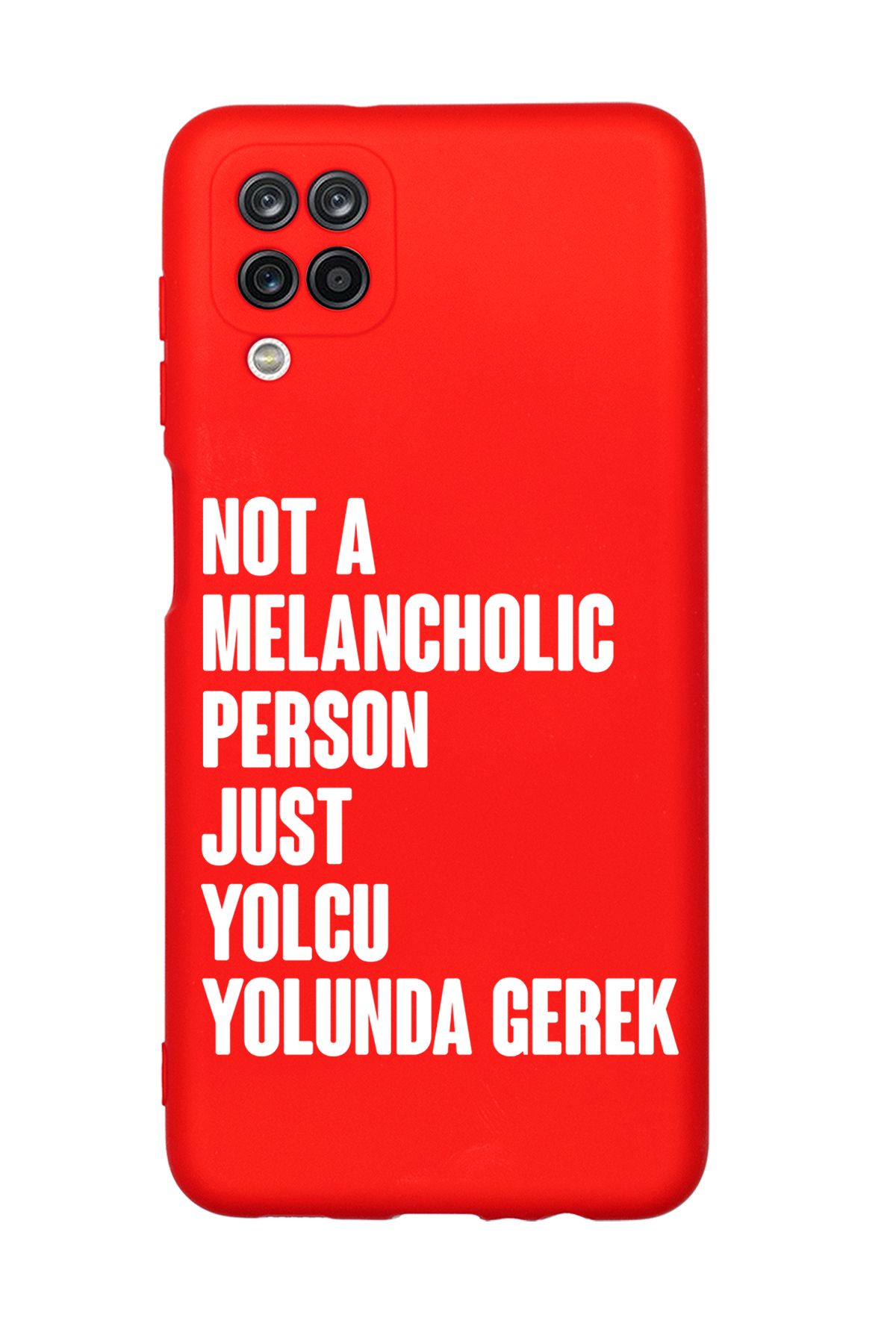mooodcase Samsung A12 Uyumlu Not Melancholic Person Just Yolcu Yolunda Desenli Telefon Kılıfı
