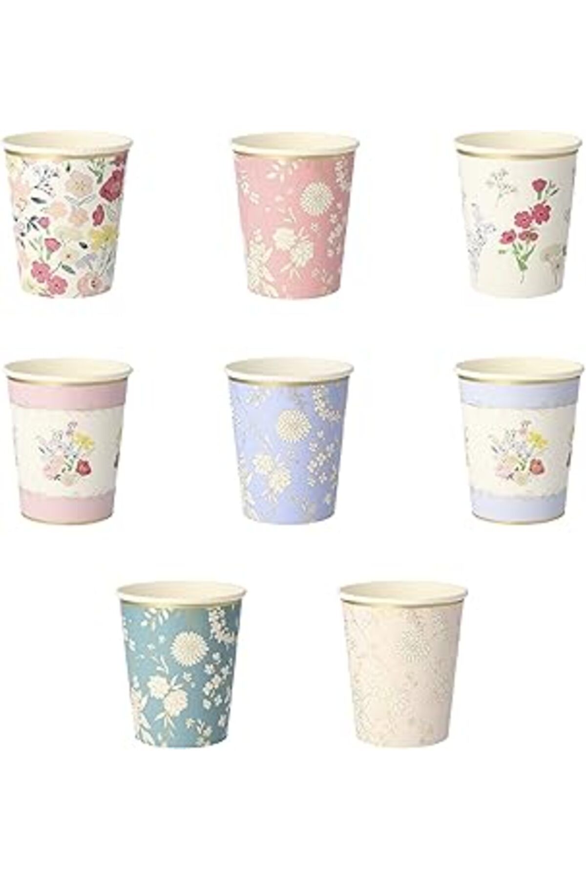 karadağsb Meri Meri English Garden Party Cups English Garden Bardak 8'Li