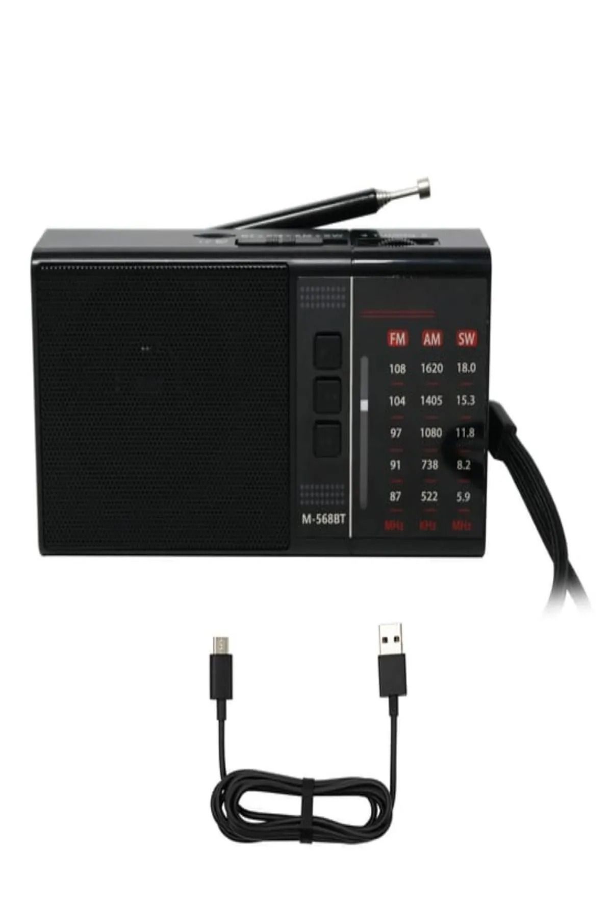 L'eDoren M-568BT Mini Cep Radyosu Bluetooth Hoparlör Şarjlı FM Radyo Micro SD MP3 Desteği AUX Kulaklık Çıkışı