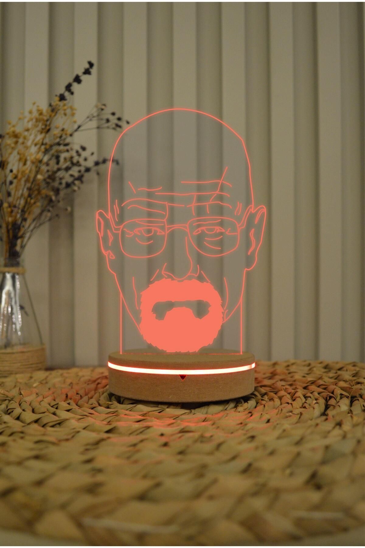 Yubi Design Walter White , Breaking Bad - 3 Boyutlu Rgb 16 Renk Dekoratif Lamba Hediye 3d
