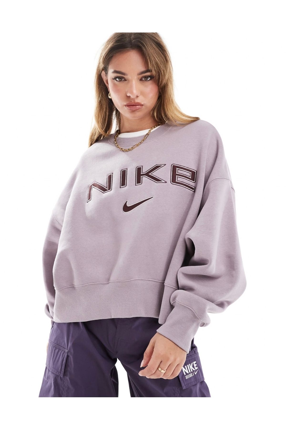 Nike Sportswear Phoenix Fleece Over-Oversized Crew-Neck Logo Kadın Sweatshirt NDD SPORT