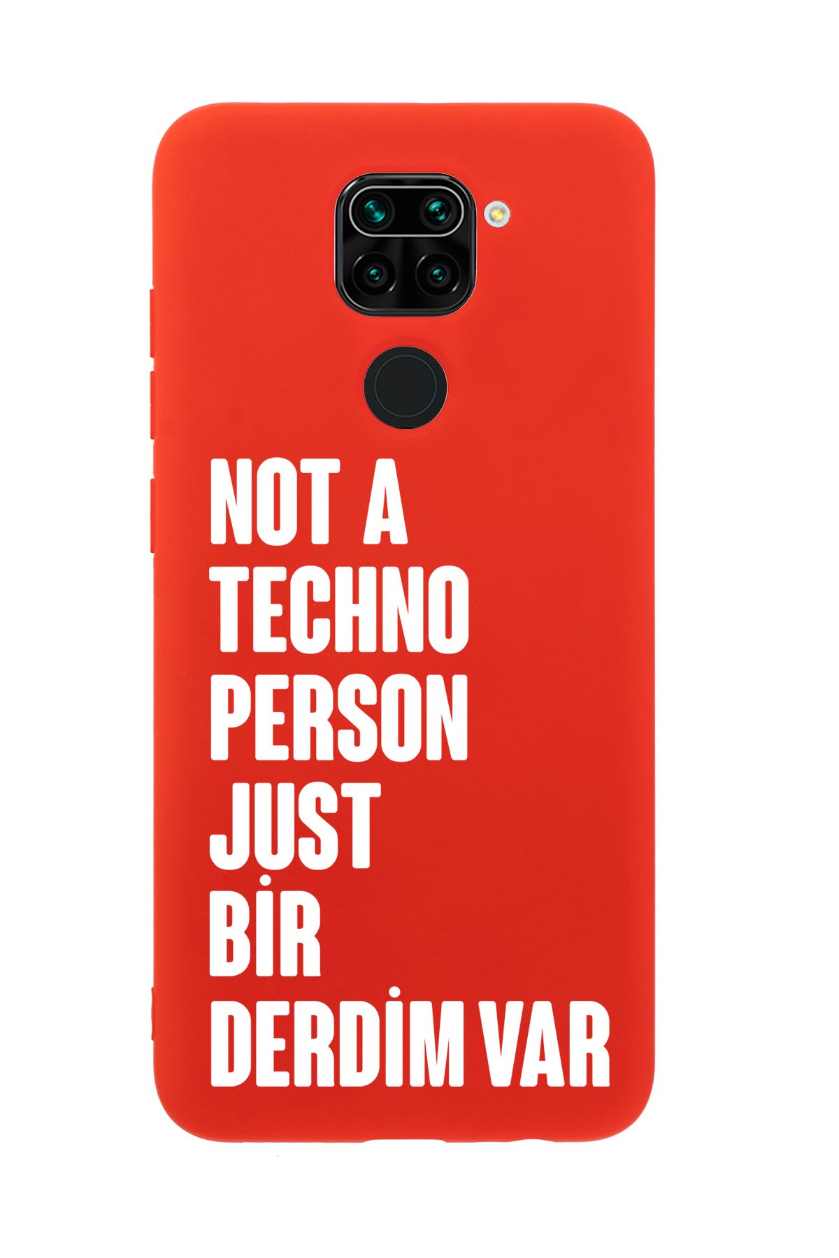 mooodcase Redmi Note 9 Uyumlu Not Techno Person Just Bir Derdim Var Desenli Telefon Kılıfı