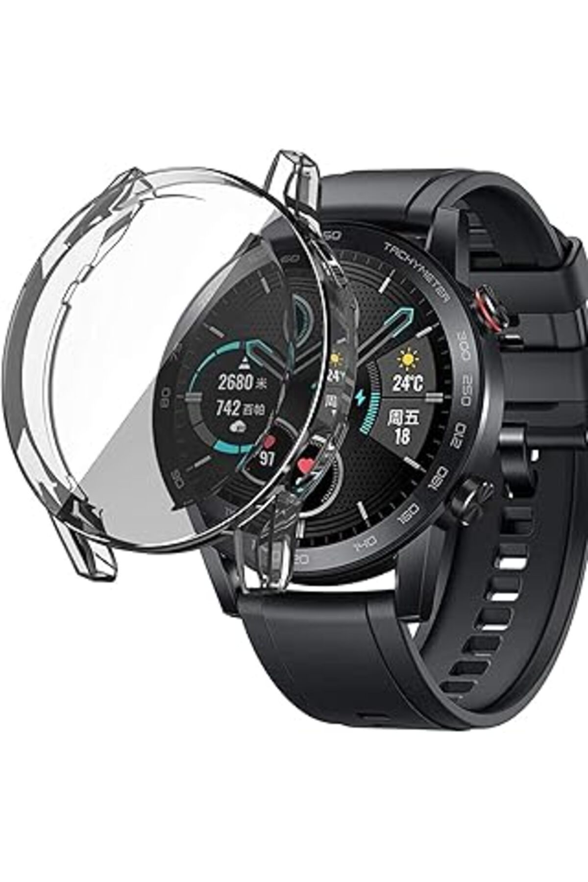 karadağsb Microsonic Huawei Honor Magic Watch 2 46Mm Için Kılıf 360 Full Round Soft Silicone Şeffaf [Honor Wa