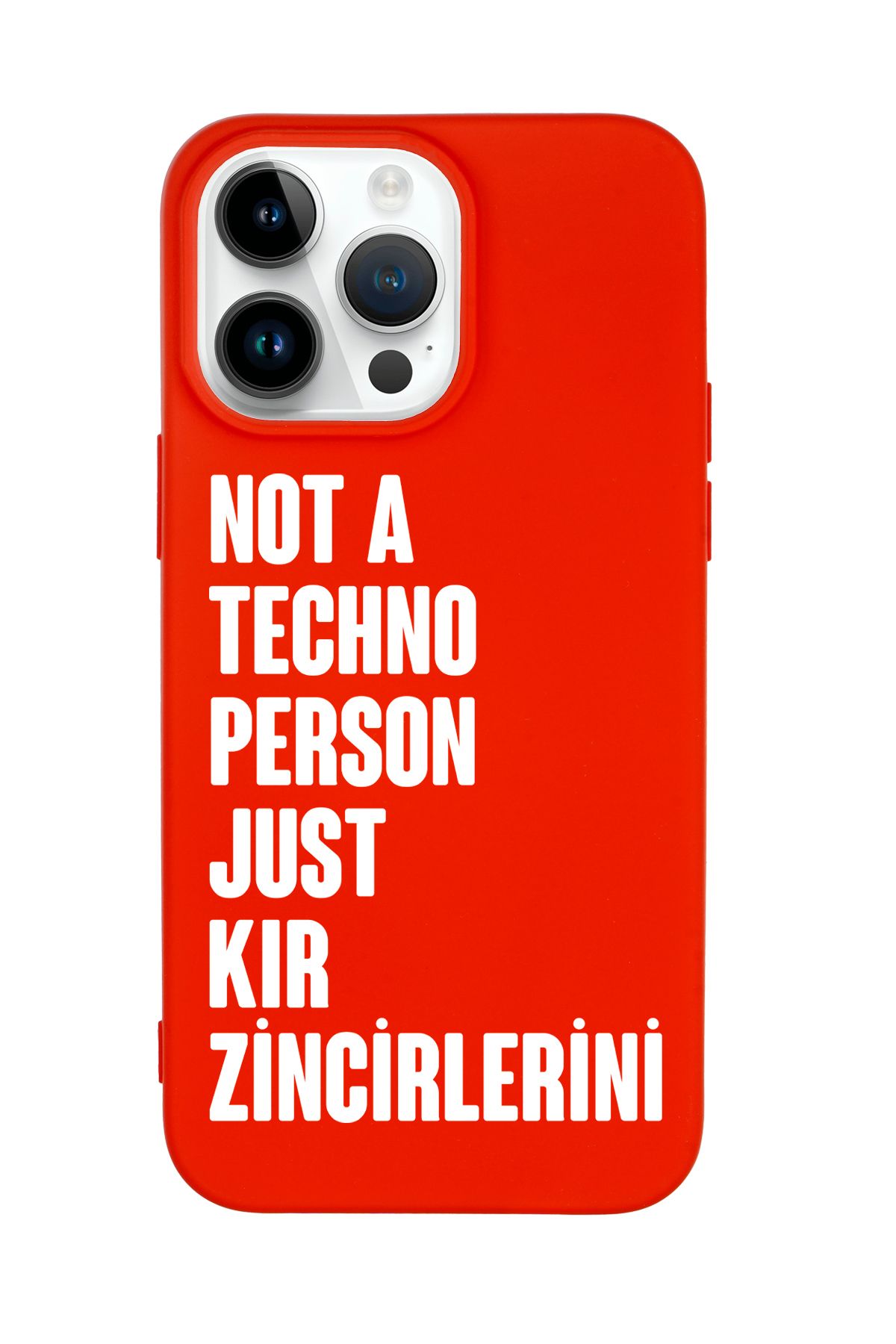 mooodcase iPhone 14 Pro Max Uyumlu Not Techno Person Just Kır Zincirlerini Desenli Telefon Kılıfı