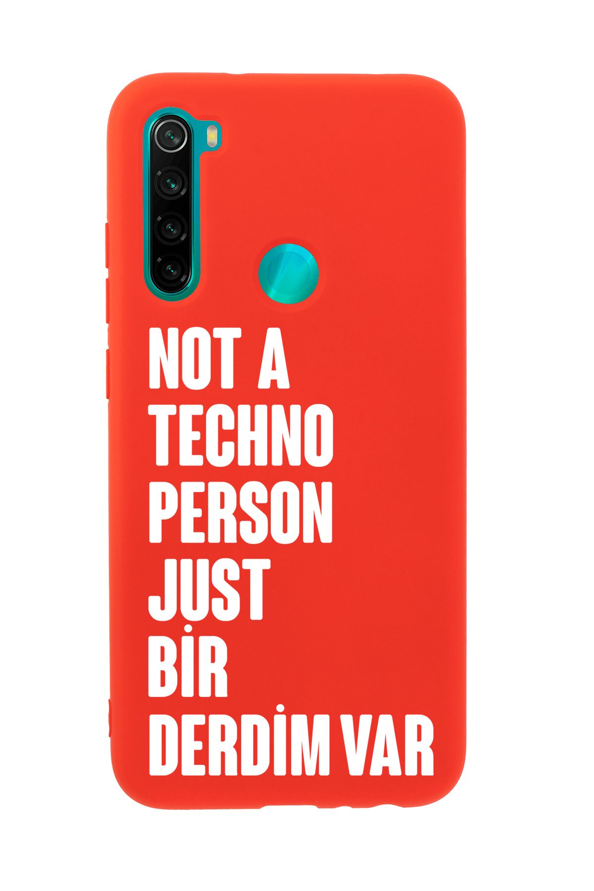 mooodcase Redmi Note 8 Uyumlu Not Techno Person Just Bir Derdim Var Desenli Telefon Kılıfı