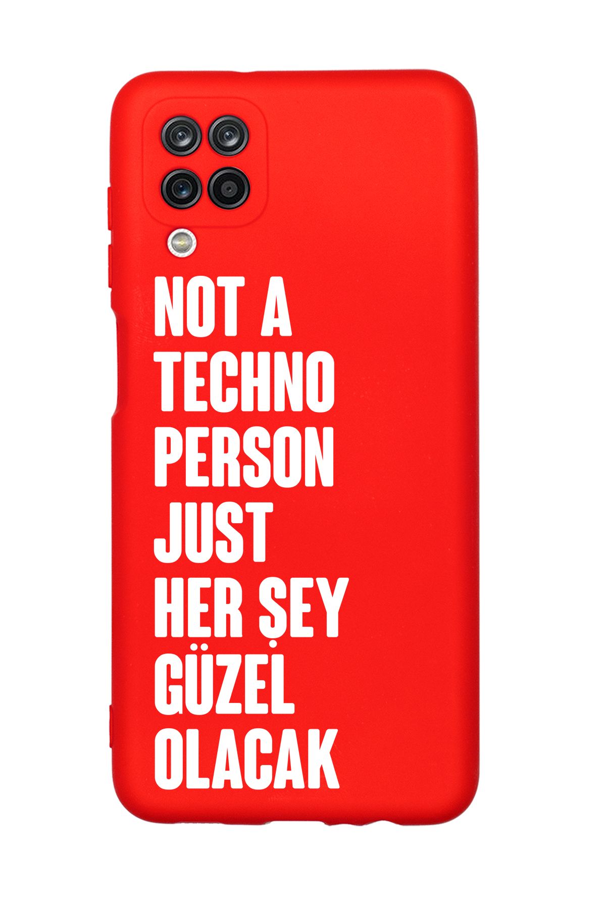 mooodcase Samsung A12 Uyumlu Not Techno Person Just Her Şey Güzel Olacak Desenli Telefon Kılıfı