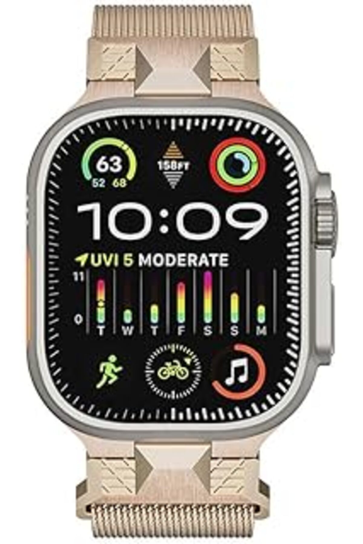 karadağsb Zore Apple İle Uyumlu Watch Ultra 49Mm Krd-107 Metal Hasır Kordon Starlight