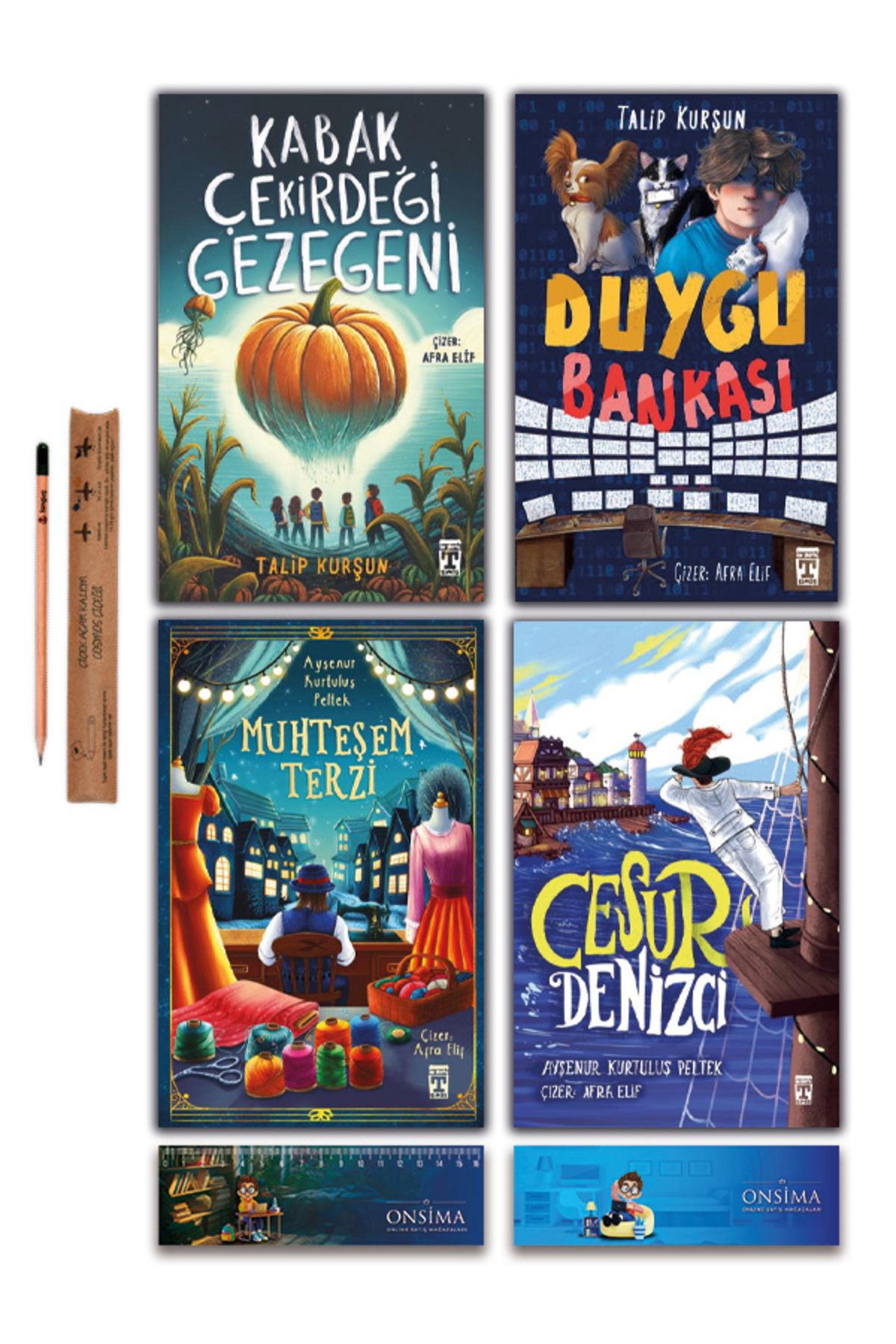 İlk Genç Timaş Kabak Çekirdeği Gezegeni - Muhteşem Terzi - Duygu Bankası - Cesur Denizci Set 4 Kitap