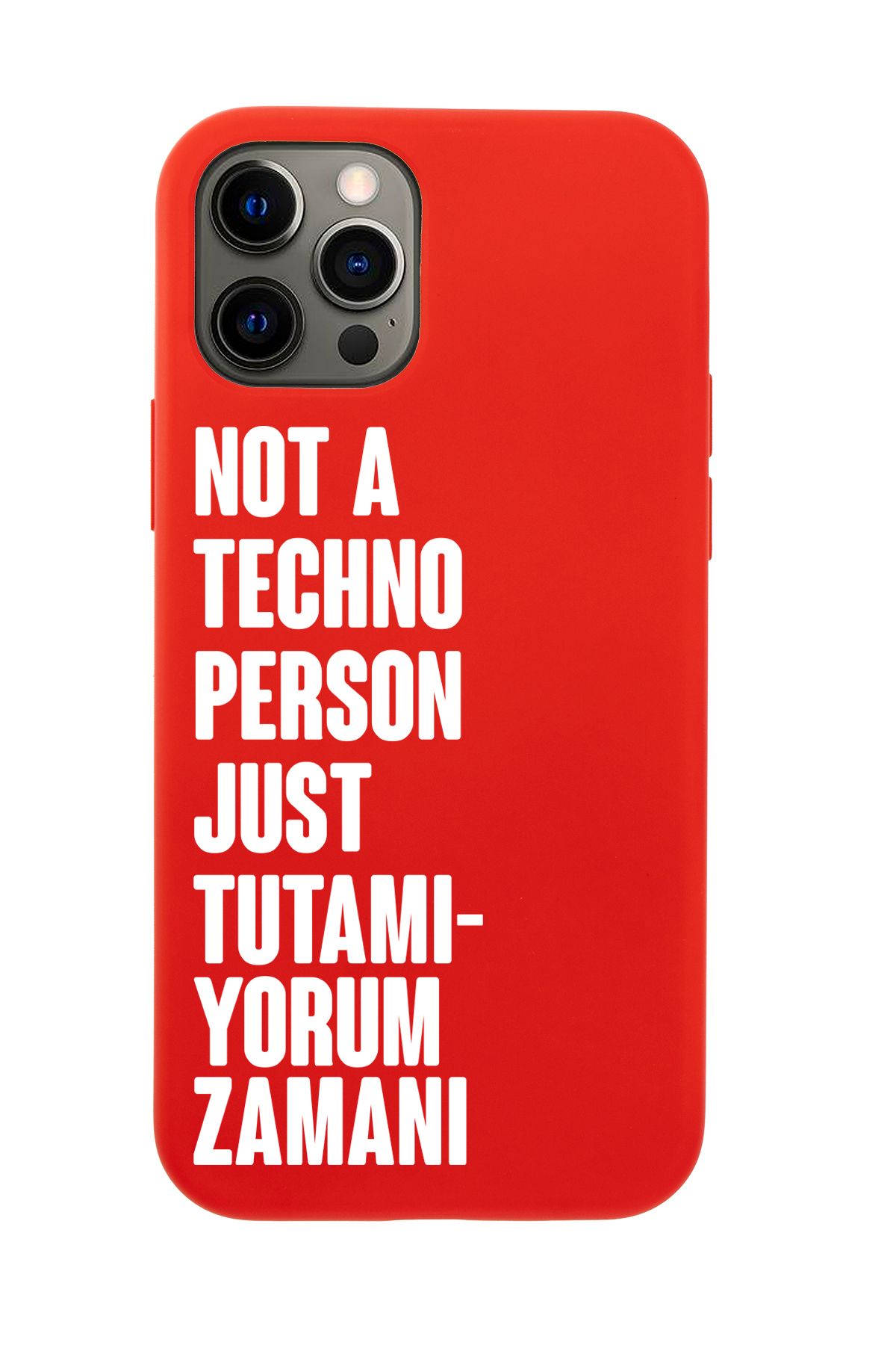 mooodcase iPhone 12 Pro Max Uyumlu Not Techno Person Just Tutamıyorum Zamanı Desenli Telefon Kılıfı