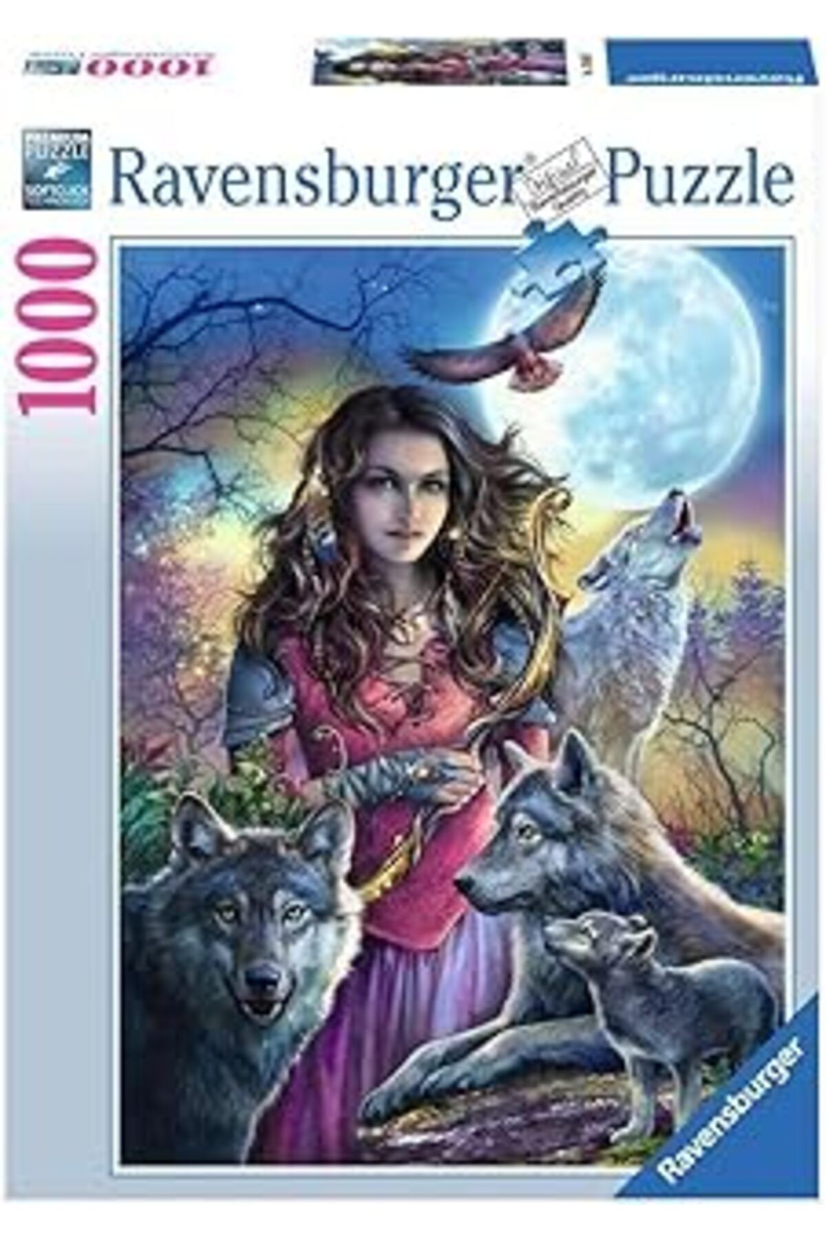 karadağsb Ravensburger 196647 Kurtlarla Kadın Yetişkin Puzzle, 1000 Parça