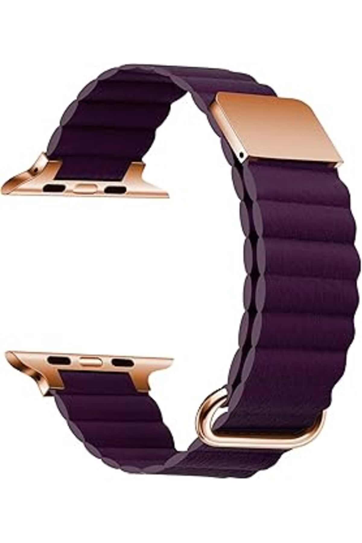 karadağsb Zore Apple İle Uyumlu Watch Ultra 42/44/49Mm Krd-78 Pu Deri Kordon Strap Kayış Mürdüm
