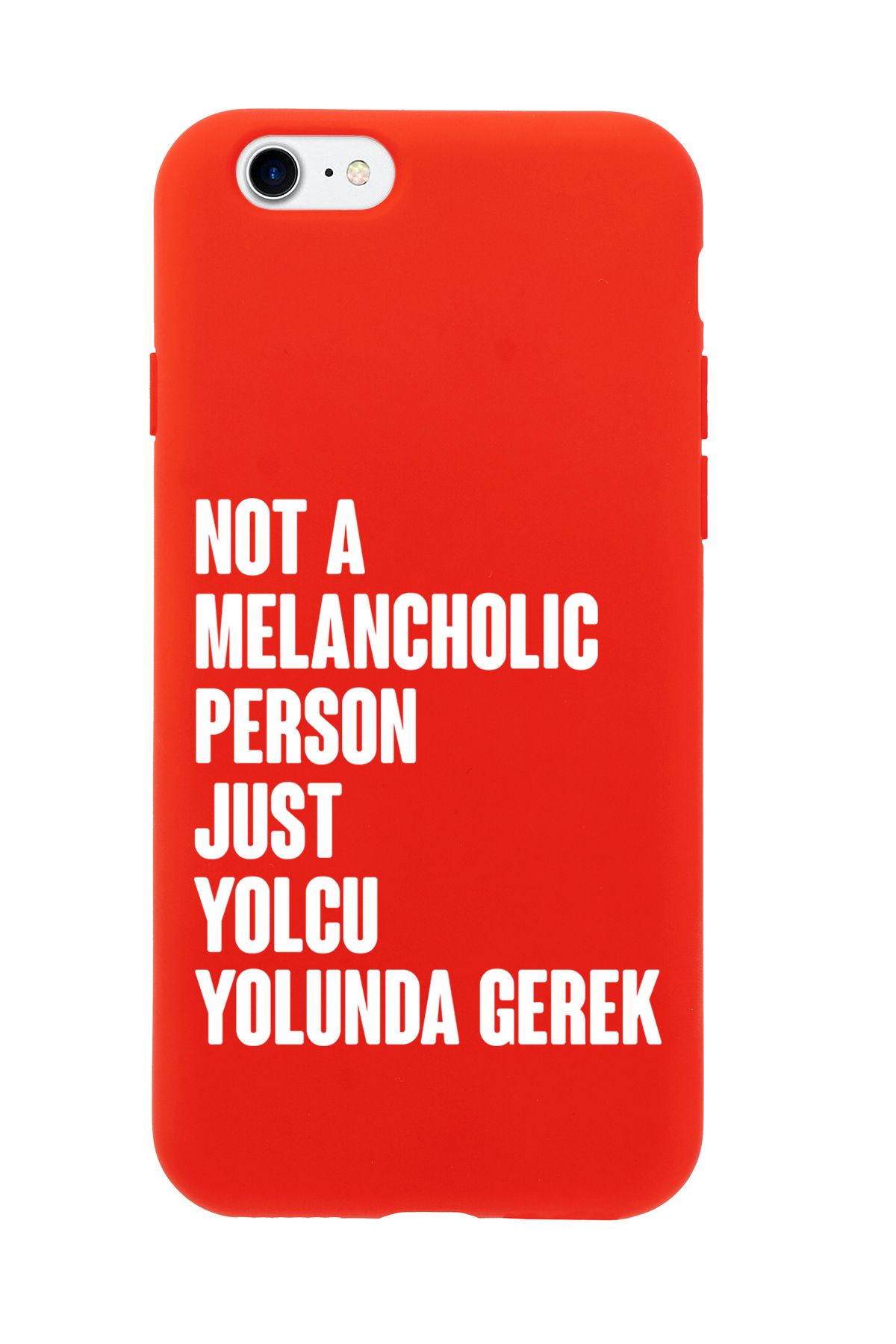 mooodcase iPhone 7 / 8 / SE Uyumlu Not Melancholic Person Just Yolcu Yolunda Desenli Telefon Kılıfı