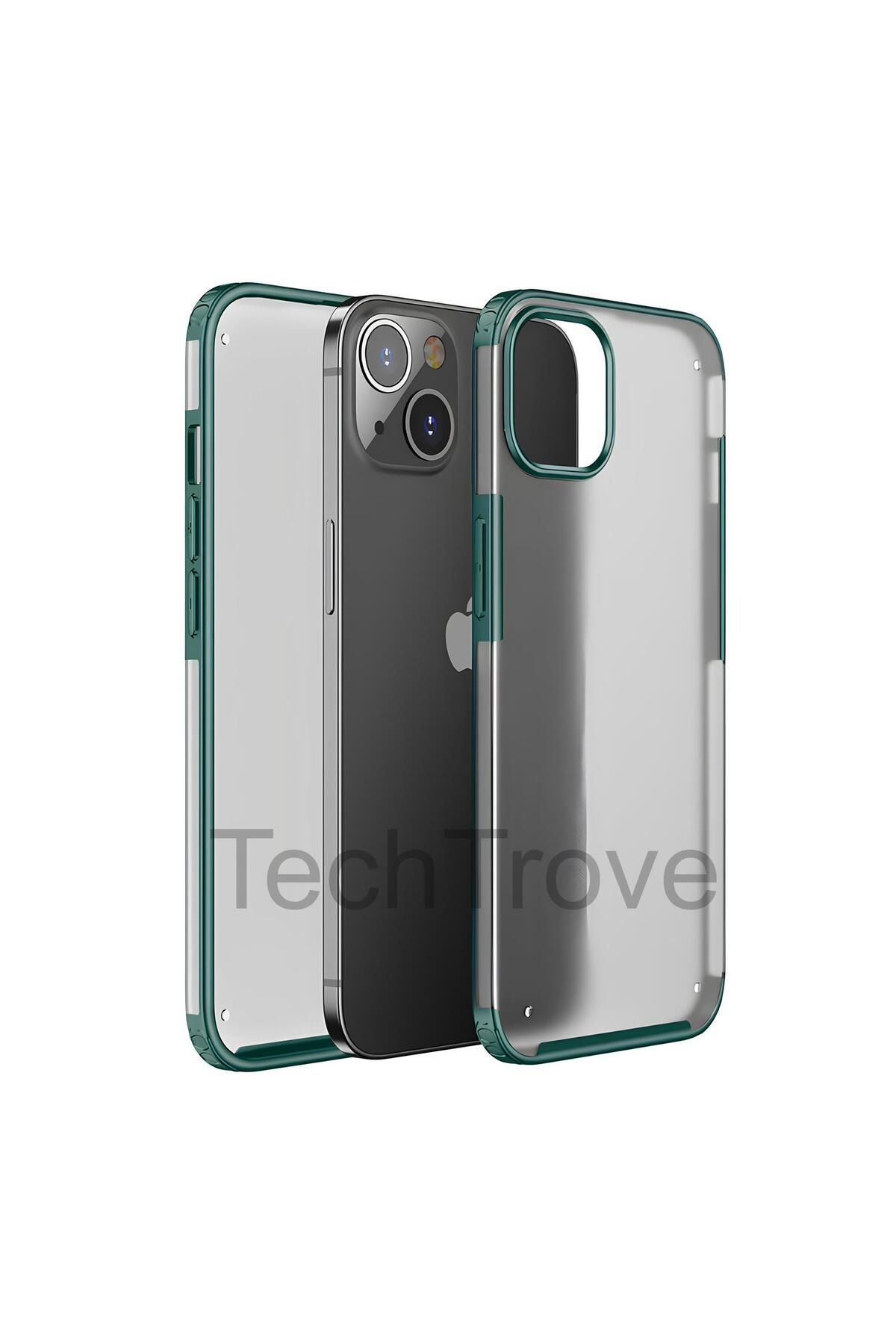 TechTrove Apple iPhone 13 Mini Kılıf Extra Korumalı Arkası Şeffaf Slikon Kapak