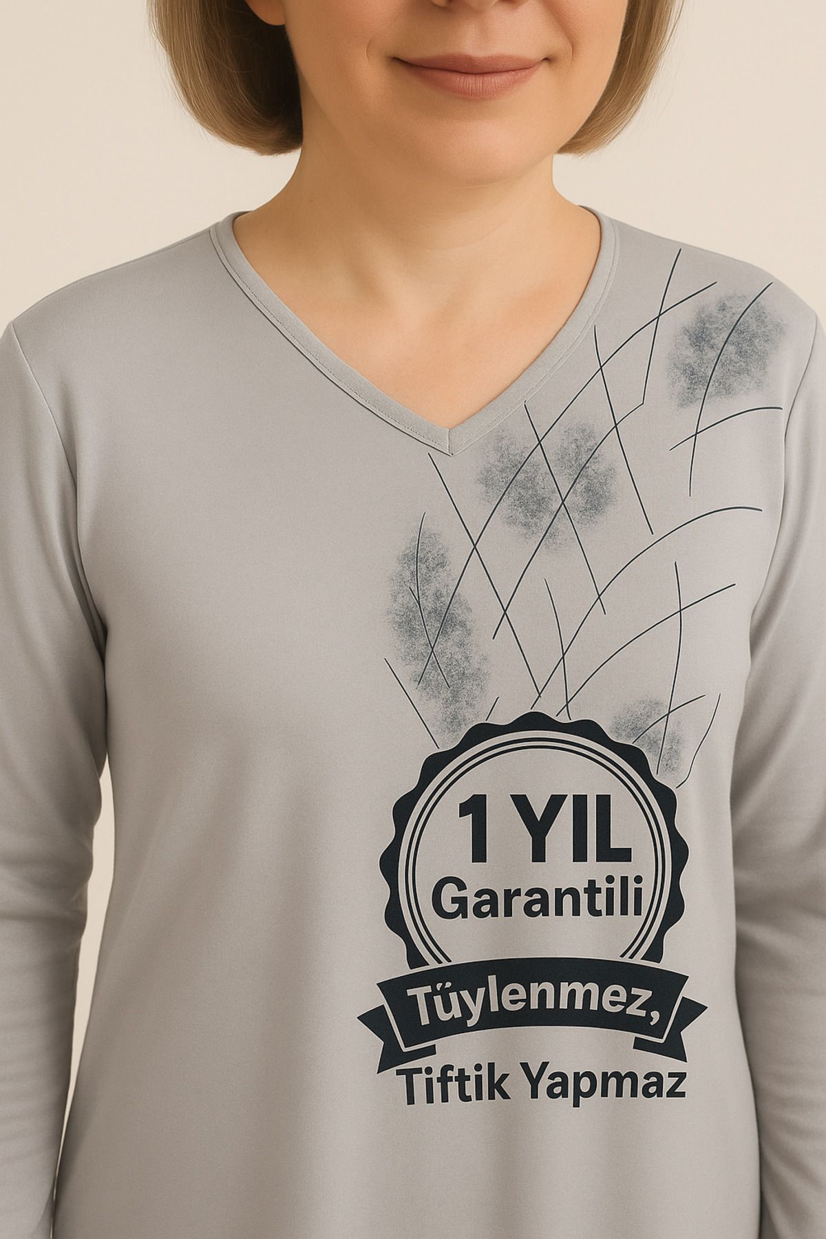 detay örme Anne Bluzu Battal %60 Pamuk Garantili