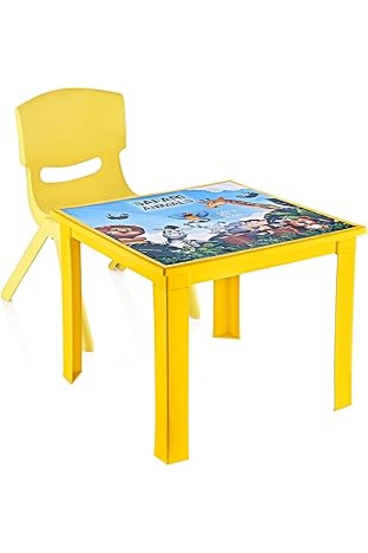 karadağsb Fiore 2'Li Set Çocuk Masa Sandalye Takımı Sarı Safari 1-3 Yaş - Sari, Çok Amaçlı Çocuk Masa-Sandaly