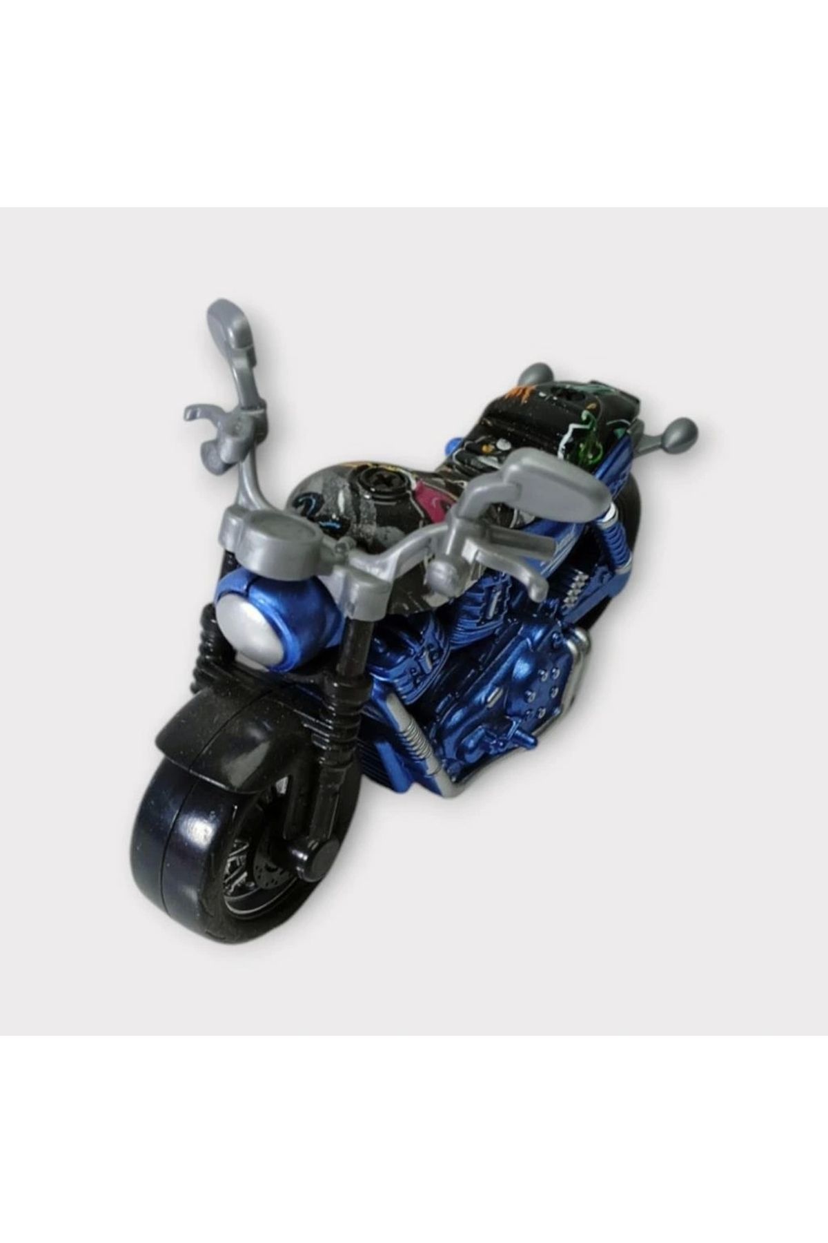 Tolzan Çek Bırak Custom Motorsiklet 9 Cm - Mavi