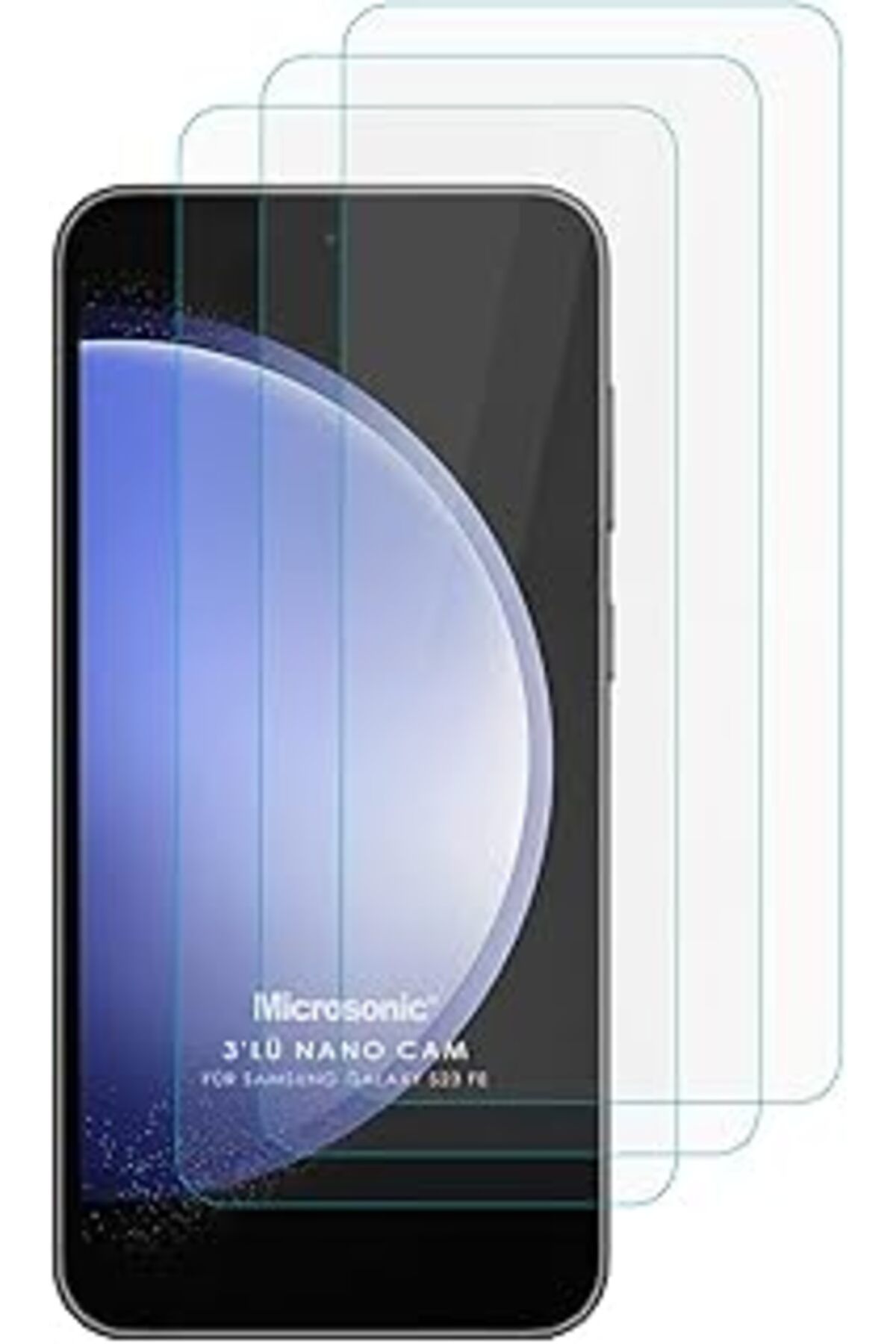 Pİ GLOBAL Microsonic Samsung Galaxy S23 Fe Screen Protector Nano Glass Cam Ekran Koruyucu (3`Lü Paket) [Galax