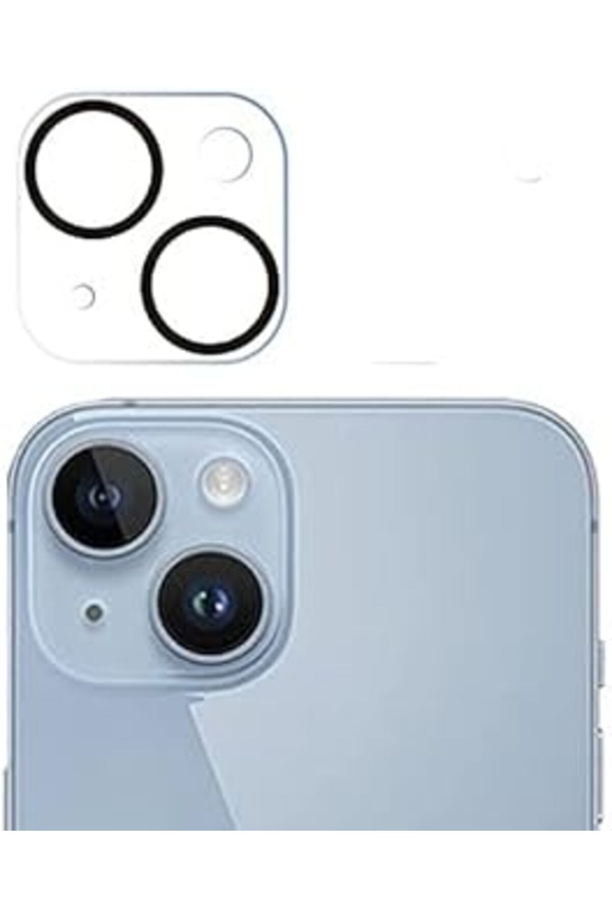 Pazarcan Happy Trend Iphone 14 Ve 14 Plus Uyumlu Kamera Lens Koruyucu Temperli Cam Kamera Koruyucu 9H Sertli