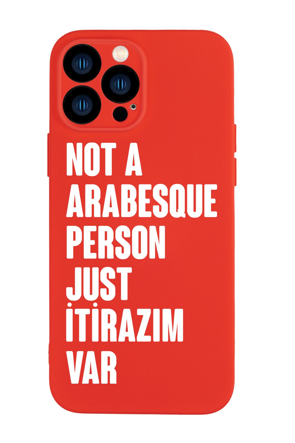 mooodcase iPhone 13 Pro Uyumlu Not Arabesque Person Just İtirazım Var Desenli Telefon Kılıfı