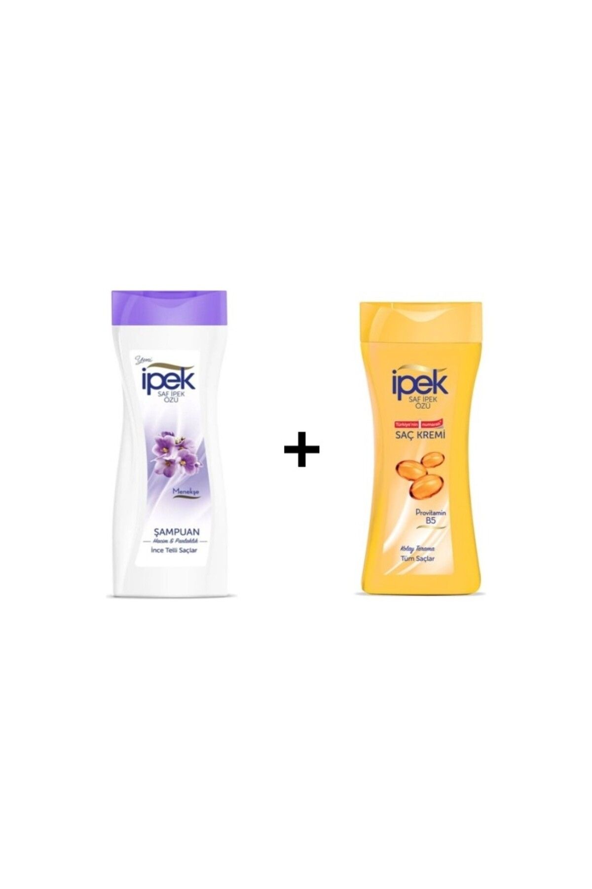 İpek İpek Menekşe Özlü Şampuan 480 ml + İpek Saç Kremi 480 ml--2'li Set