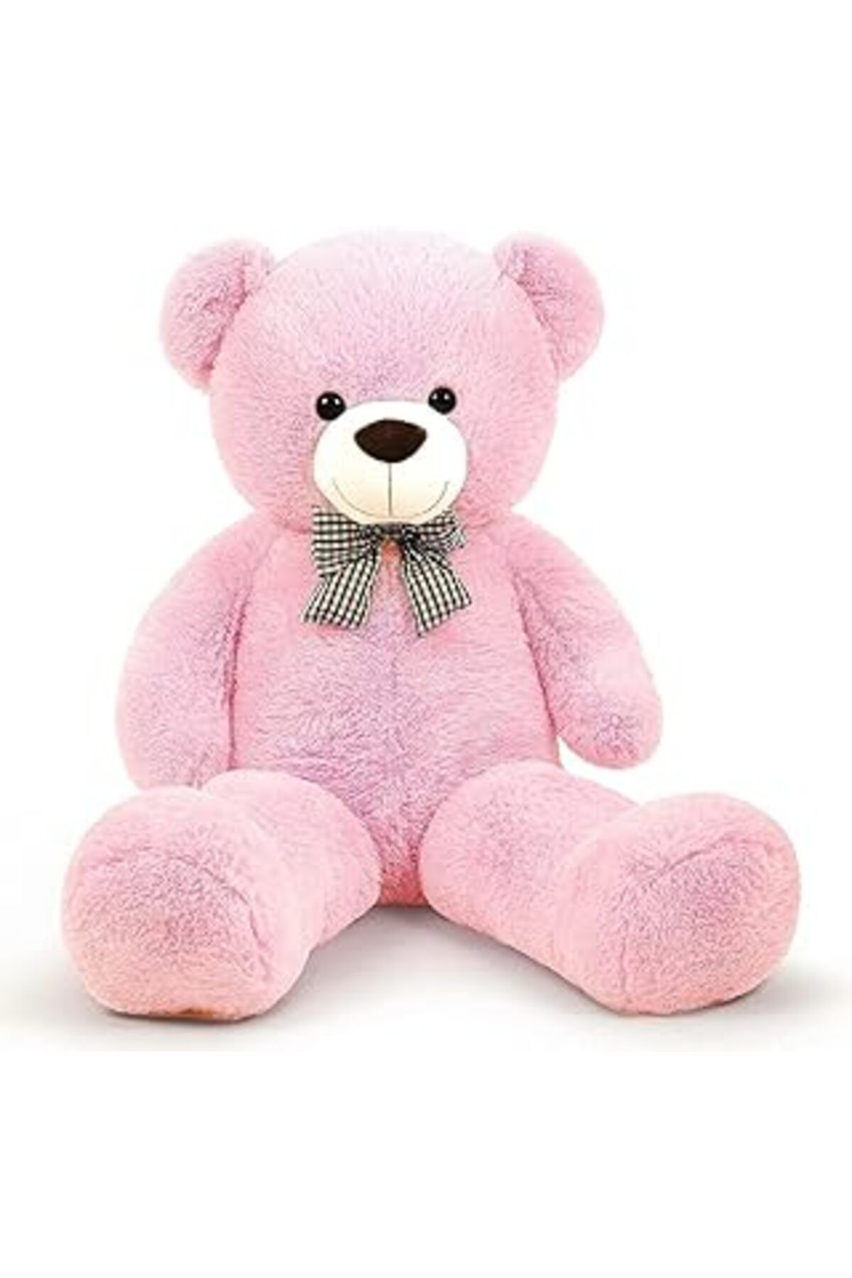 karadağsb Papyonlu Sevimli Peluş Şaşkın Ayı 80 Cm - Sevgiliye Özel Hediye Pembe