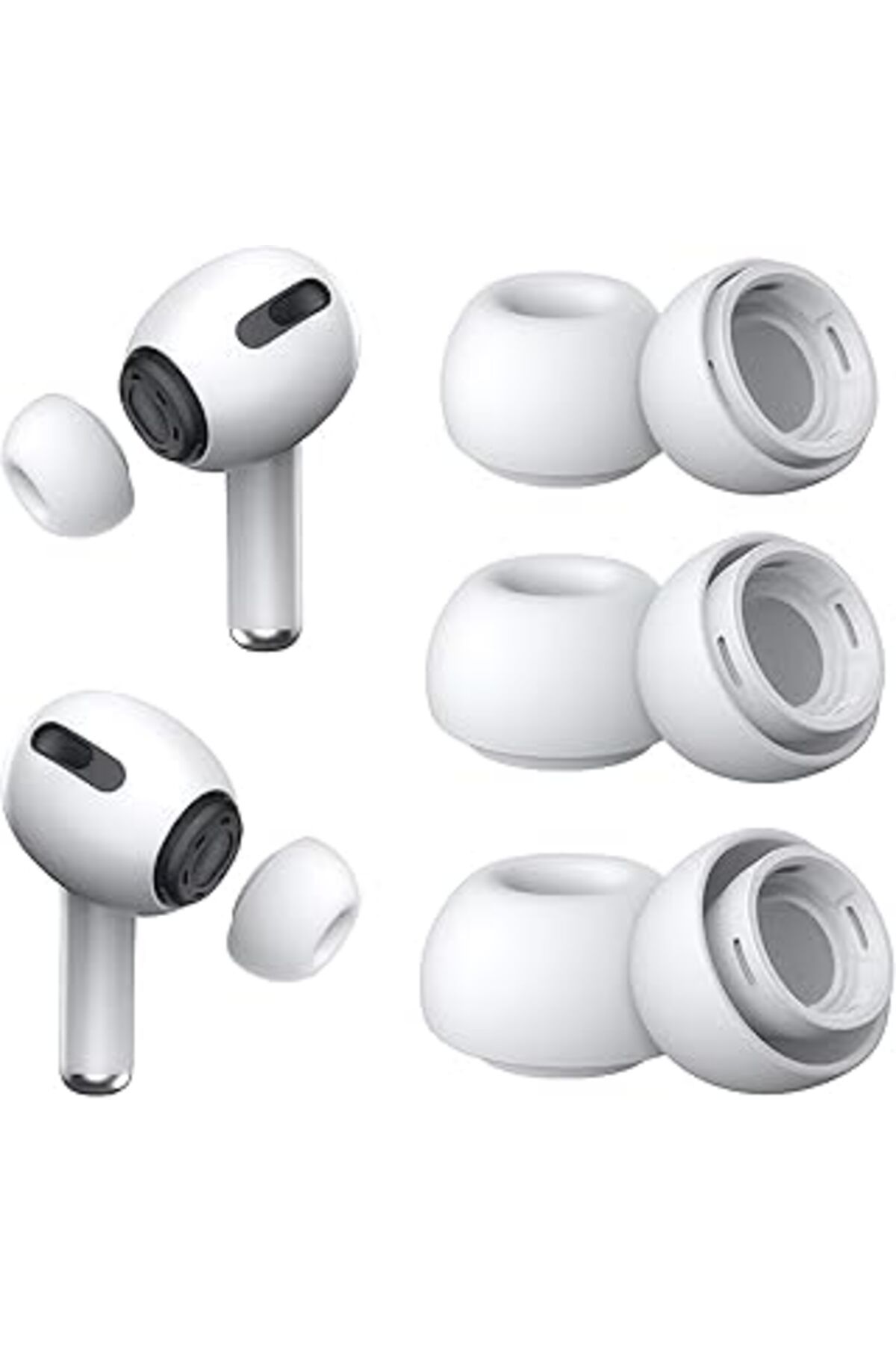 karadağsb Microsonic Airpods Pro Için Kulaklık Uçları - 6 Set (Xs/S/L) [Airpods Pro Ile Uyumlu Kılıf - Beyaz]