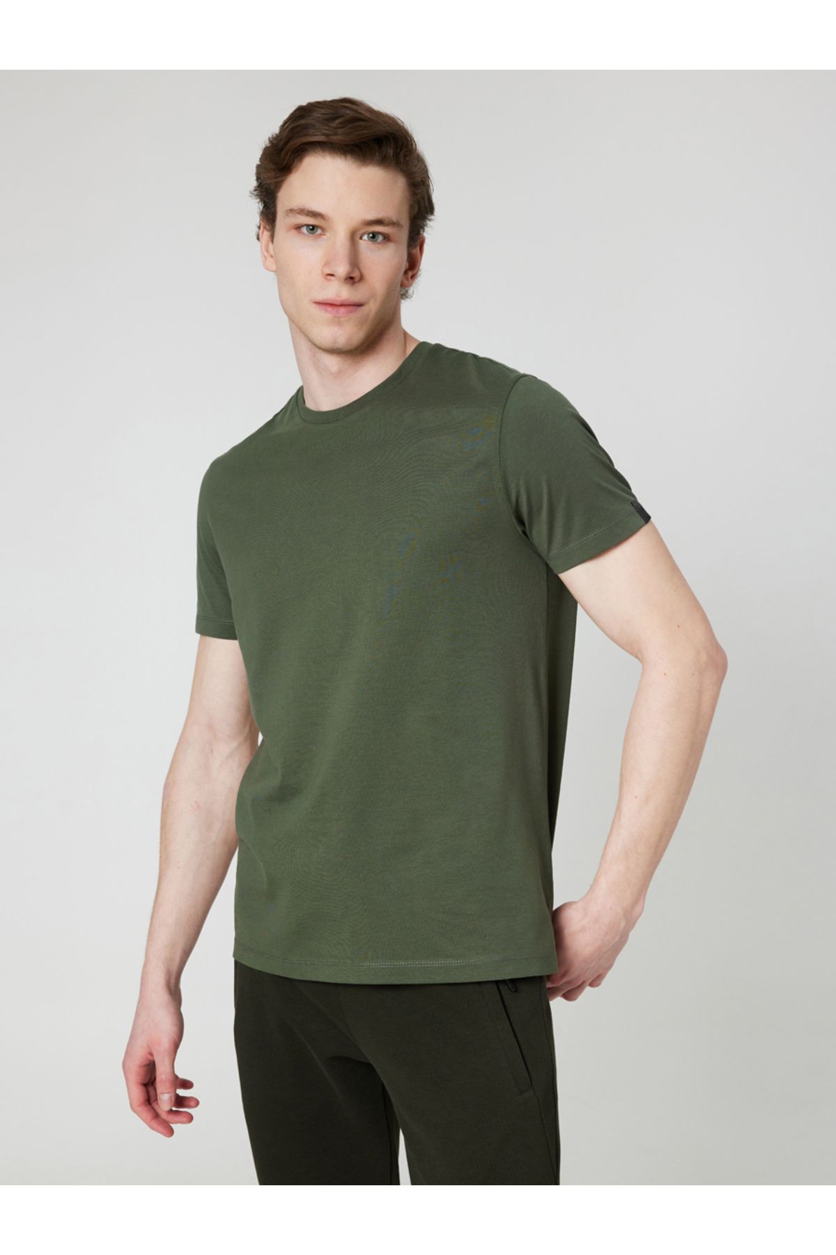 Loft 2029278 Koyu Haki Erkek Bisiklet Yaka Erkek T-Shirt