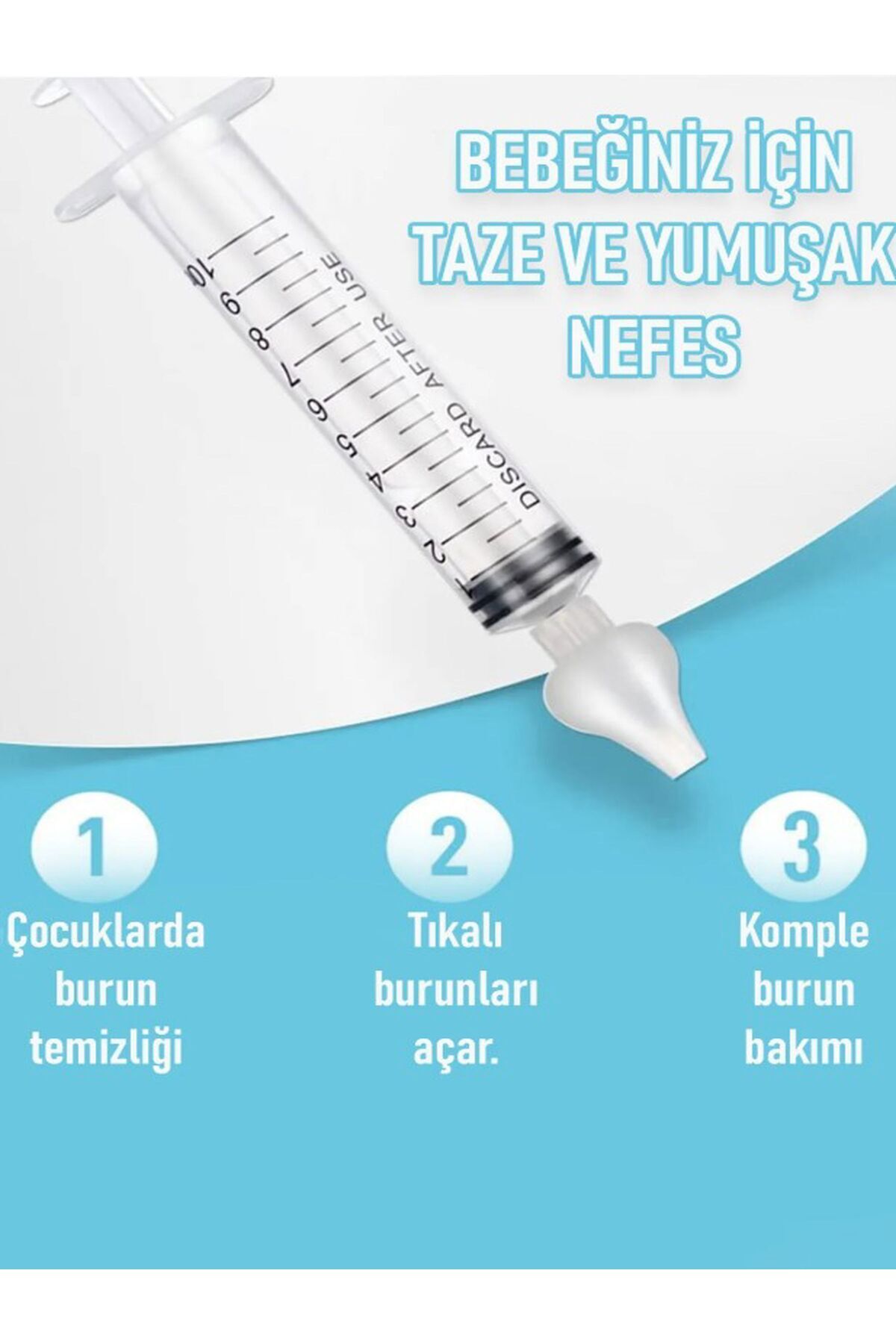 Özasya AVM 2 ADET Burun Şırıngası Bebek Burun Yıkama Kiti Çocuklar için Enejktörü Burun Açıcı fotoğrafı 4 (önizleme)