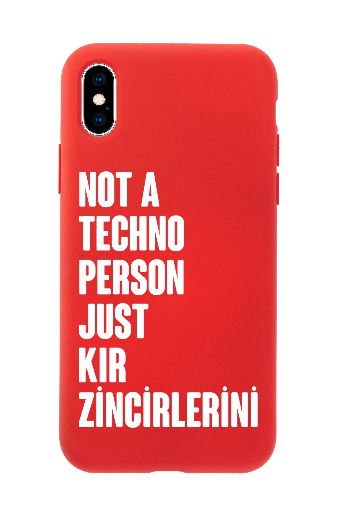 mooodcase iPhone X / Xs Uyumlu Not Techno Person Just Kır Zincirlerini Desenli Telefon Kılıfı