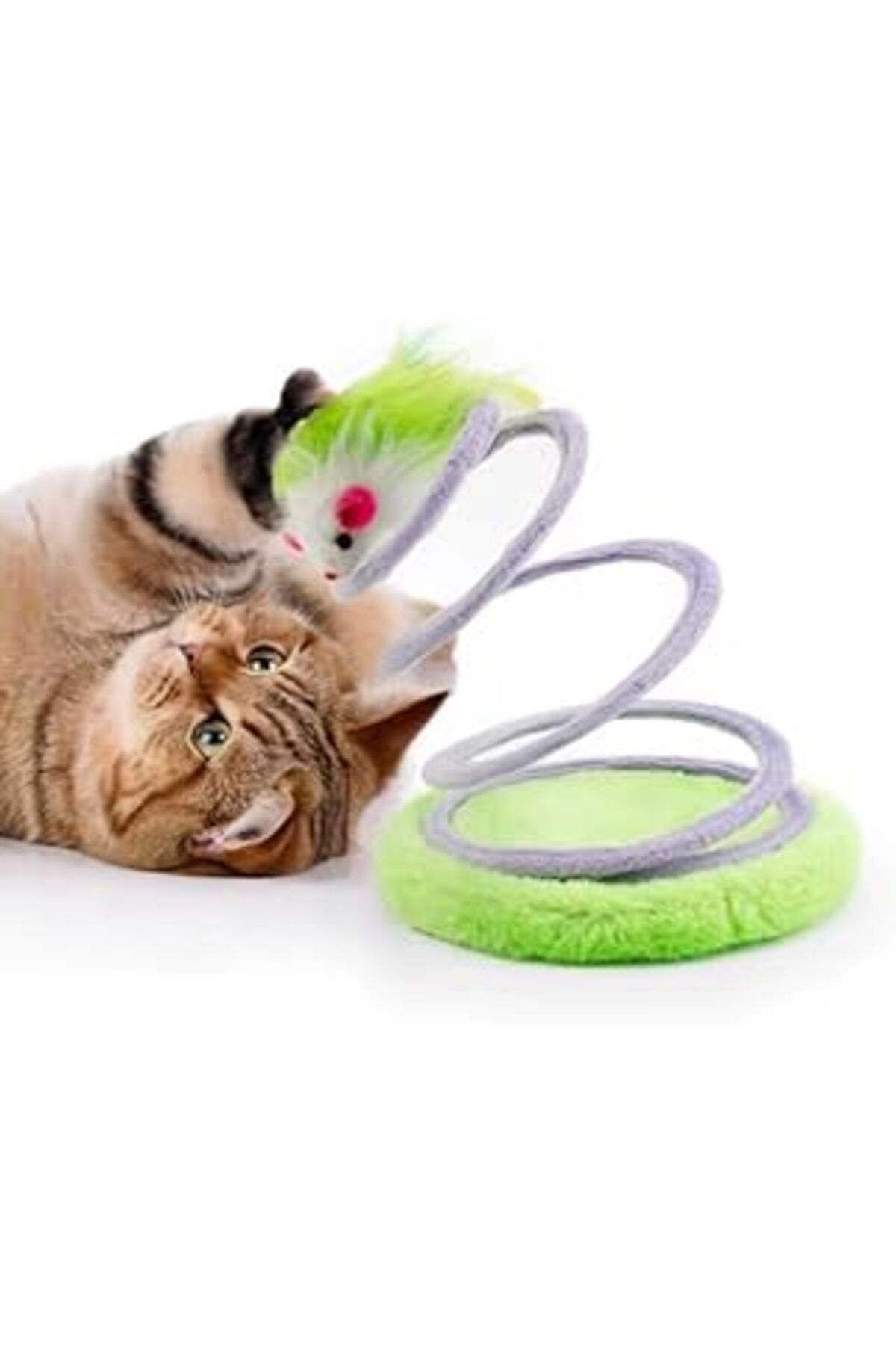 karadağsb Emey Yaylı Peluş Fare Şekilli Kedi Oyuncağı,Fare Etkileşimli Oyuncak, Katlanabilir Yüksek Elastikiy
