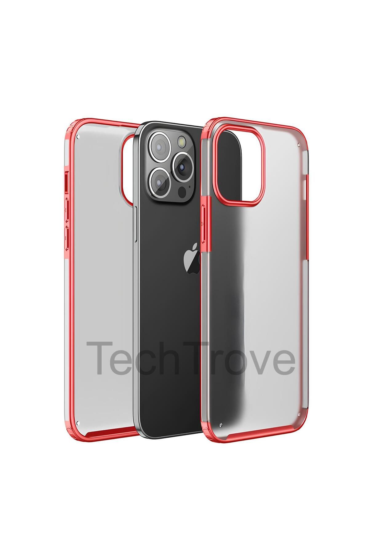 TechTrove Apple iPhone 13 Pro Max Kılıf Extra Korumalı Arkası Şeffaf Slikon Kapak