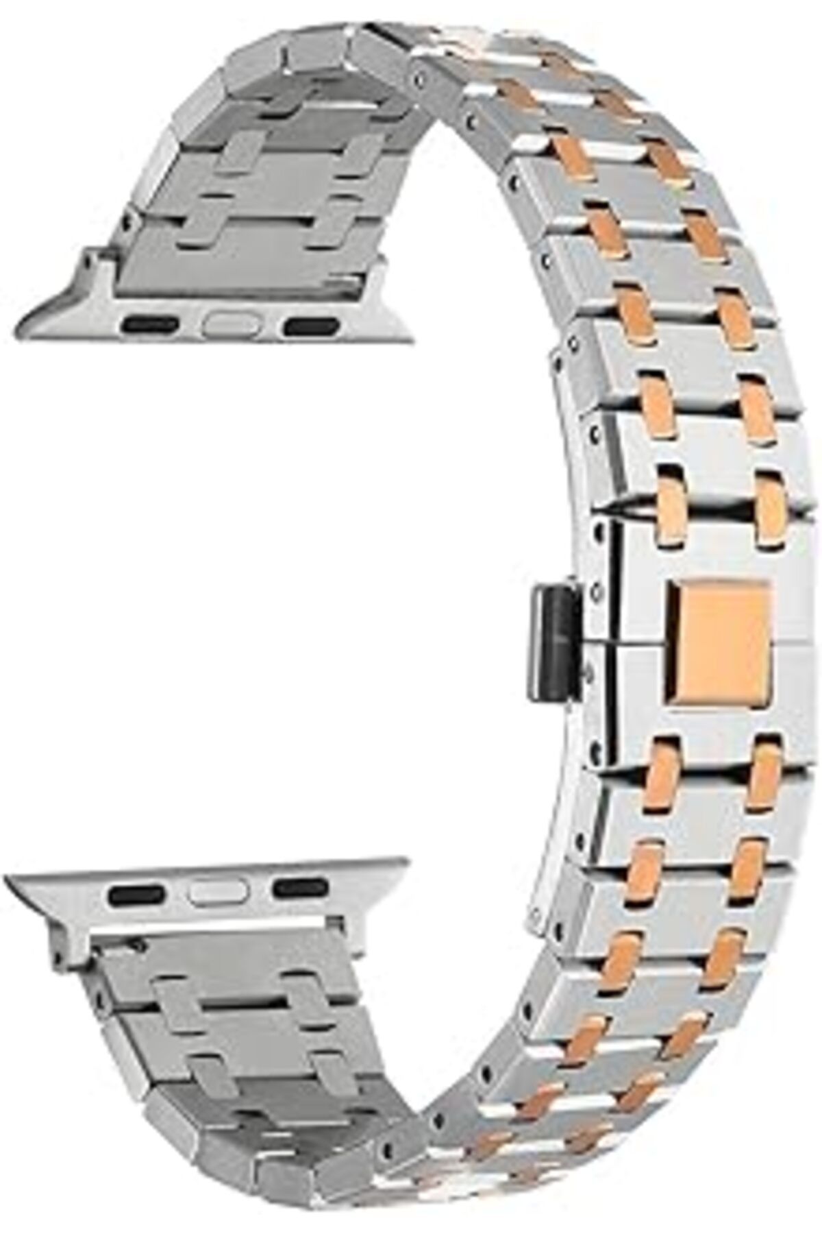 karadağsb Zore Apple İle Uyumlu Watch 7 41Mm Krd-83 Metal Kordon Gümüş-Rosegold