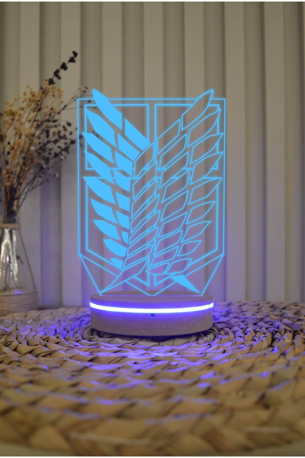 Yubi Design Attack On Titan Logo - 3 Boyutlu Rgb 16 Renk Dekoratif Lamba Hediye 3d