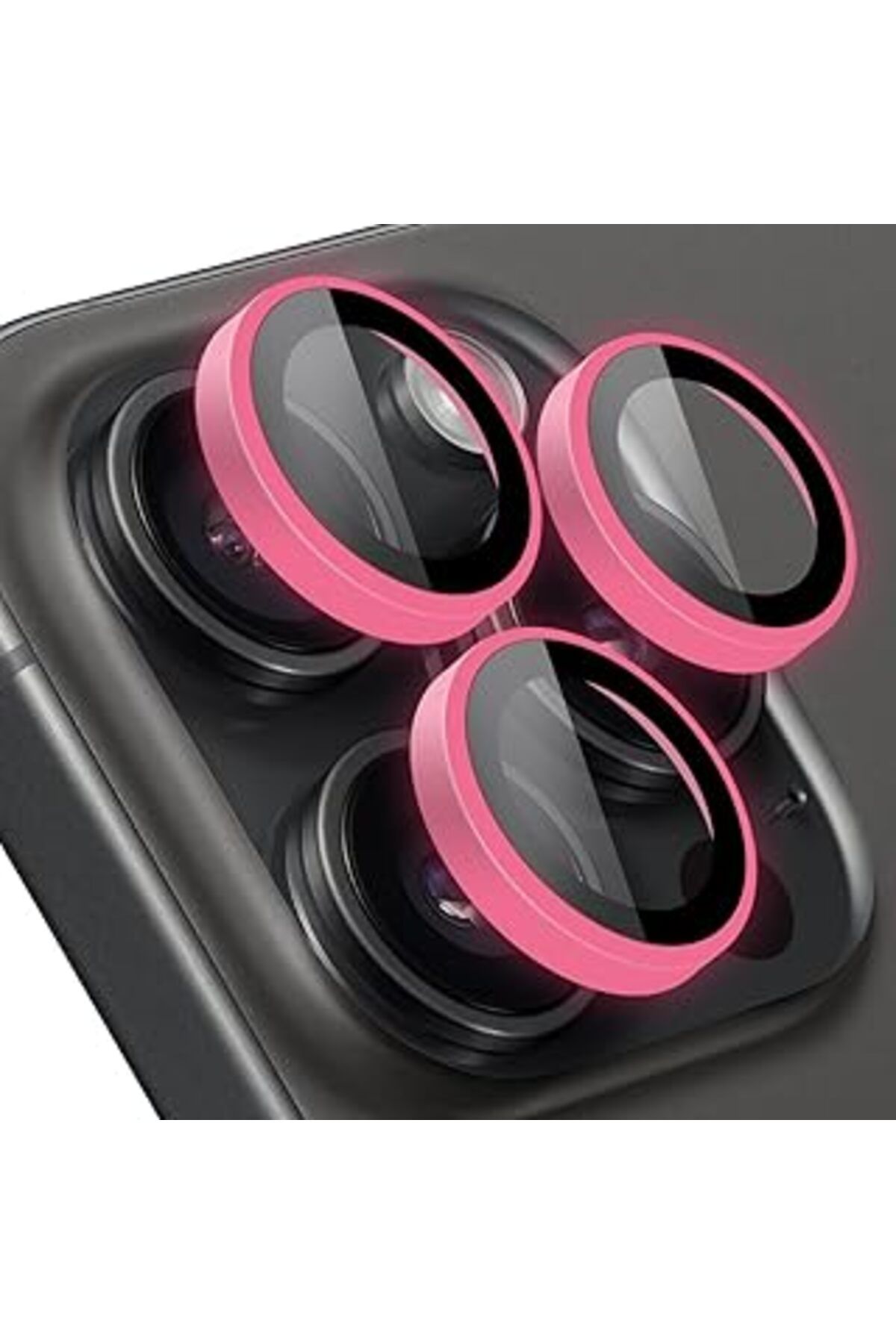 Karachil Buff Labs Iphone 14 Pro Max / 14 Pro Neon Metal Lens Koruyucu (Pink)