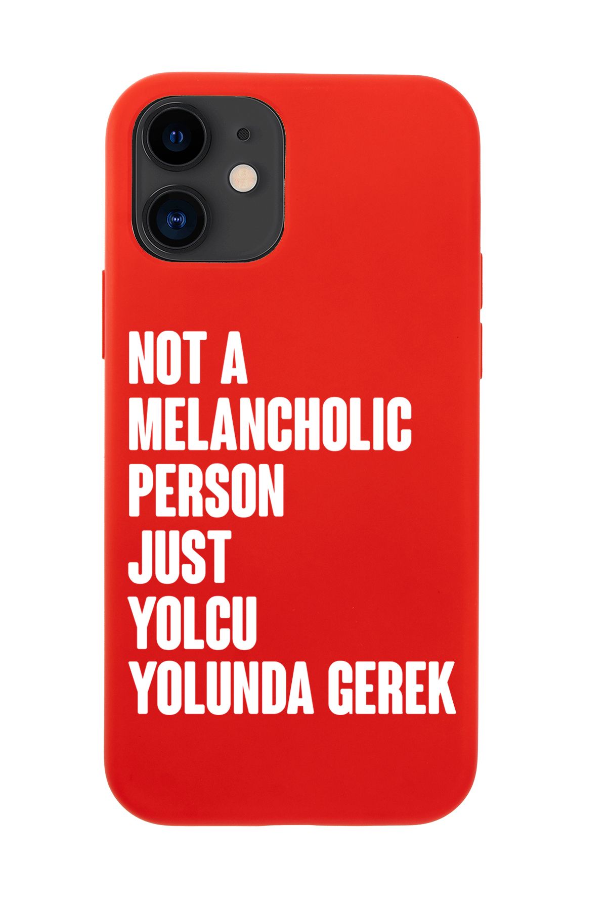 mooodcase iPhone 12 / 12 Pro Uyumlu Not Melancholic Person Just Yolcu Yolunda Desenli Telefon Kılıfı