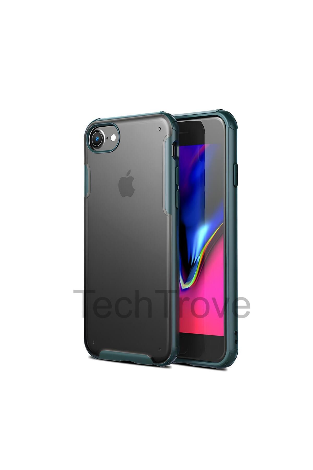 TechTrove Apple iPhone SE 2020 Kılıf Extra Korumalı Arkası Şeffaf Slikon Kapak